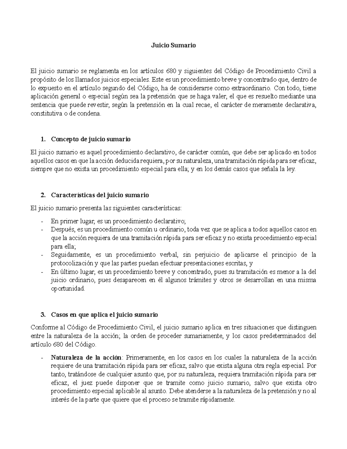 Juicio Sumario Y Juicio De Hacienda - Juicio Sumario El Juicio Sumario ...