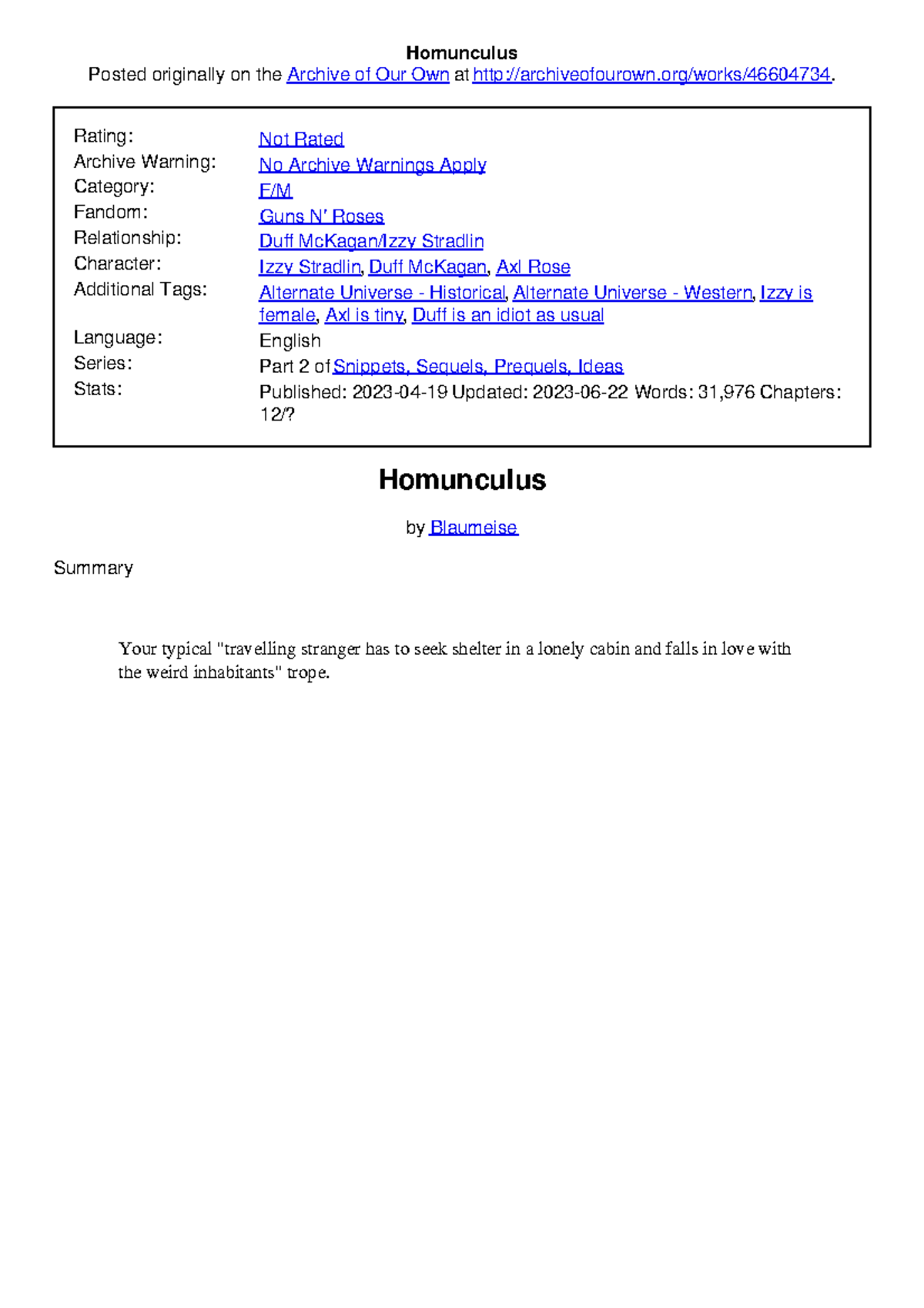 Homunculus - cool - Homunculus Posted originally on the Archive of Our ...