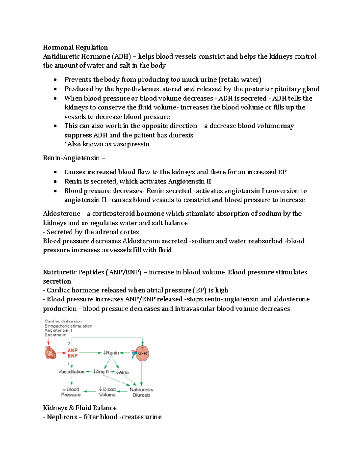 Fluids and electrolytes part two - Hormonal Regulation Antidiuretic ...
