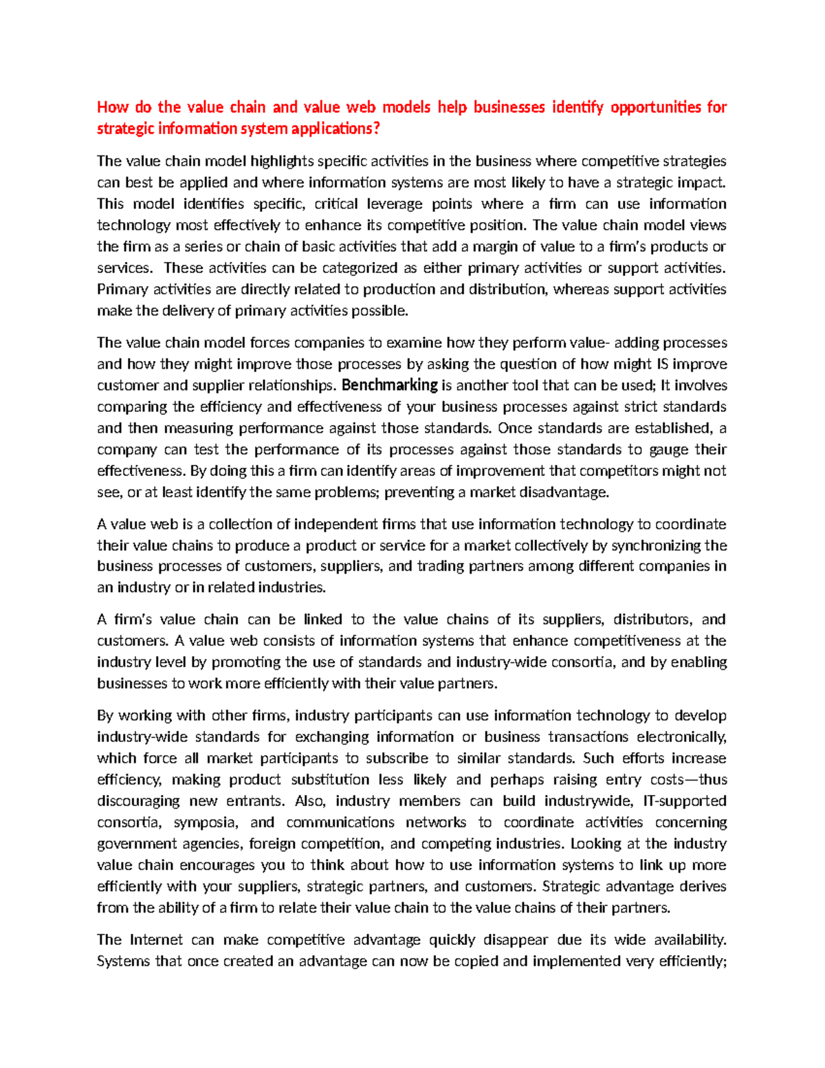 32 - The notes to make study easier - How do the value chain and value ...