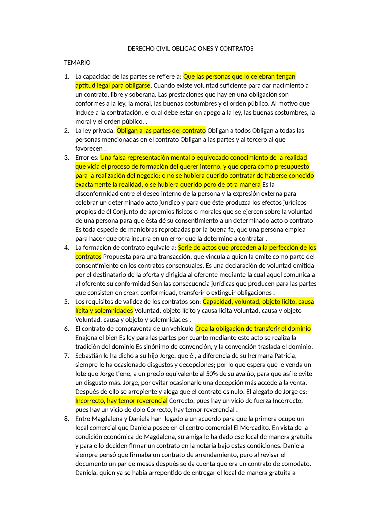 Derecho Civil Obligatorio Y Contrato Sulucionario - DERECHO CIVIL ...