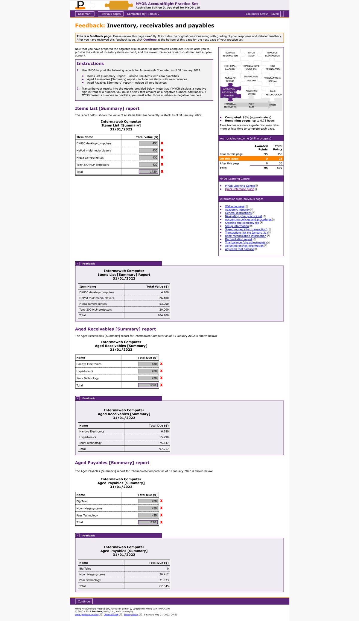 Inventory, Receivables And Payables ...