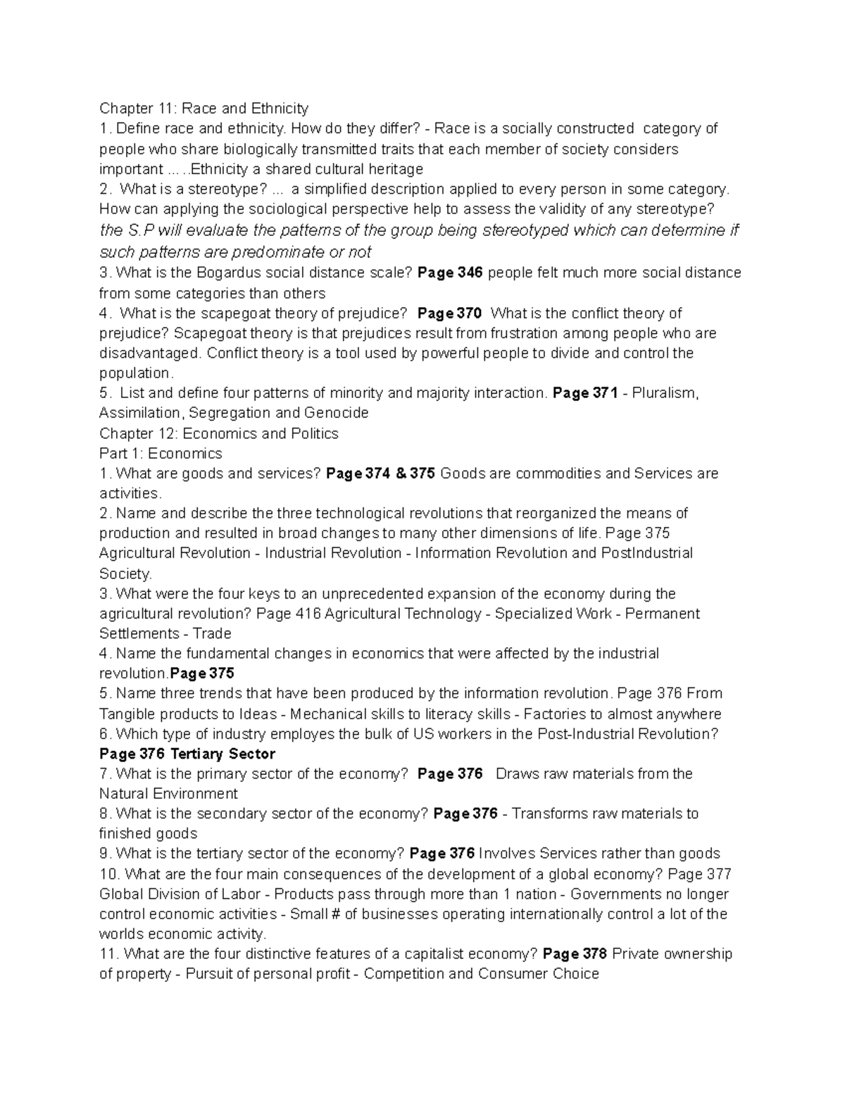 Sociology Study Chap 11 -13 Copy - Chapter 11: Race And Ethnicity ...