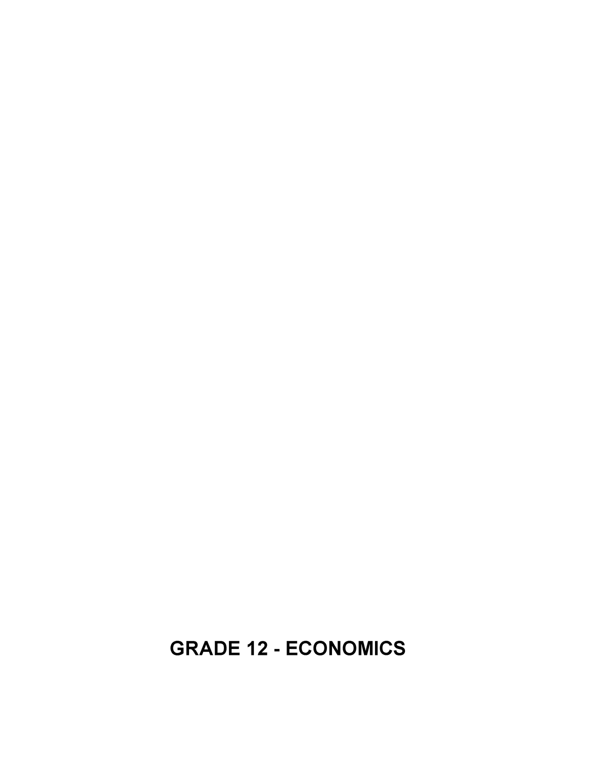 economics grade 12 inflation essay