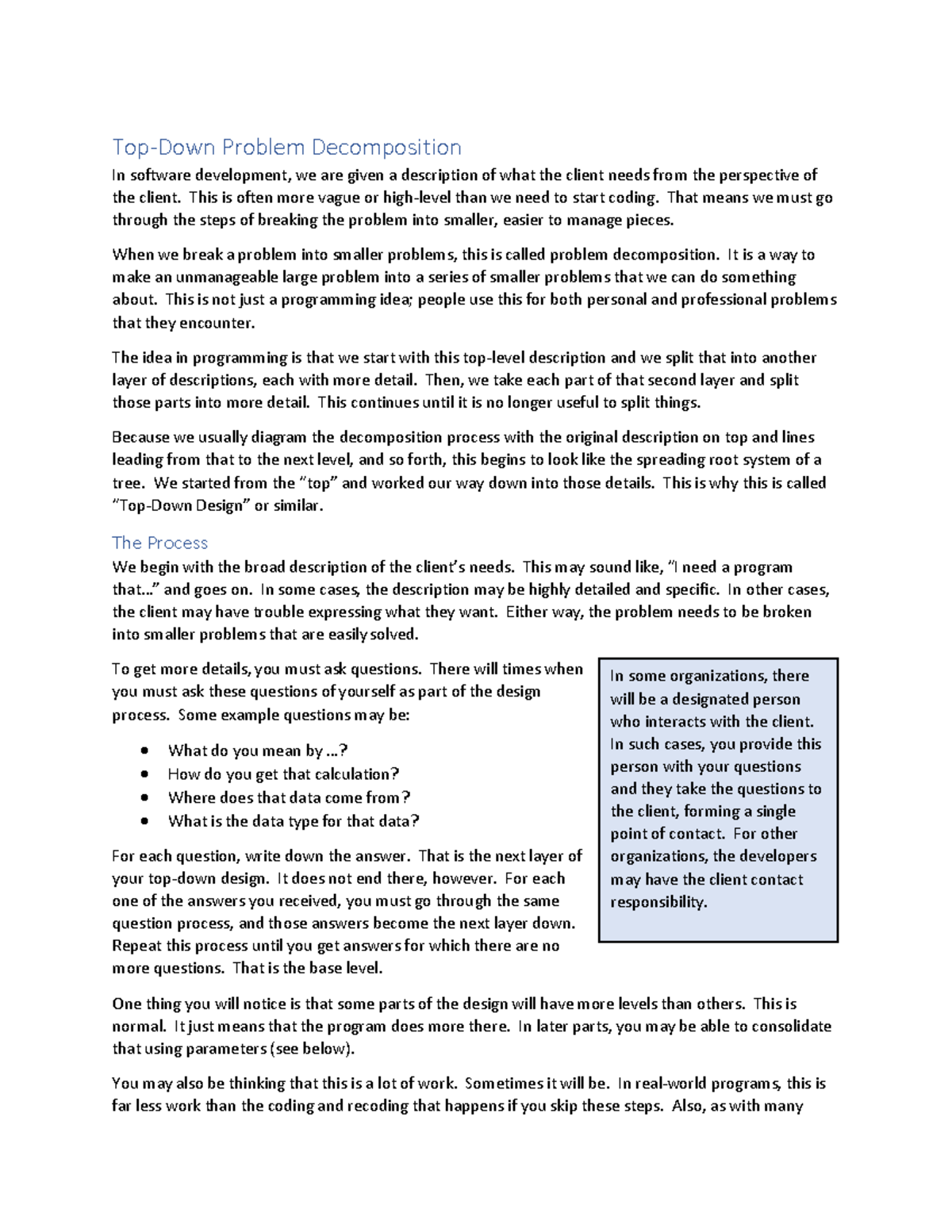 Top Down Problem Decomposition - Top-Down Problem Decomposition In ...