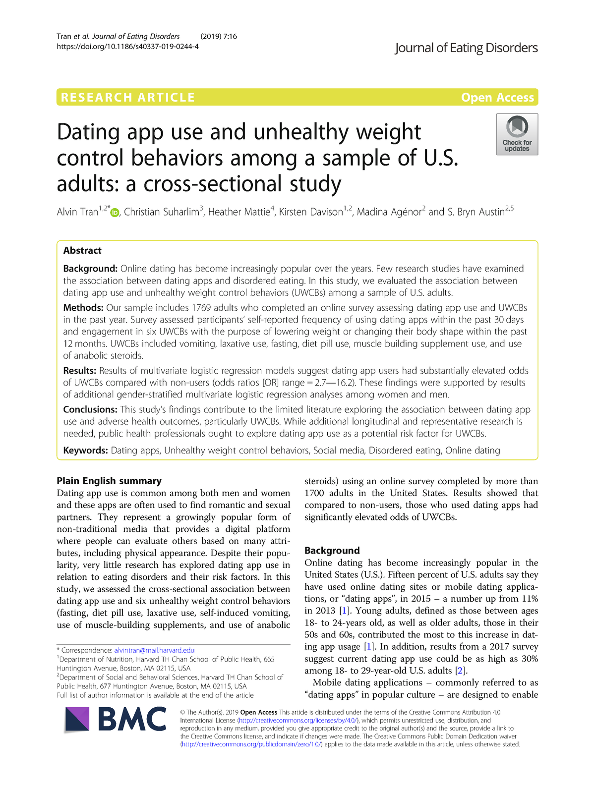 dating app research paper