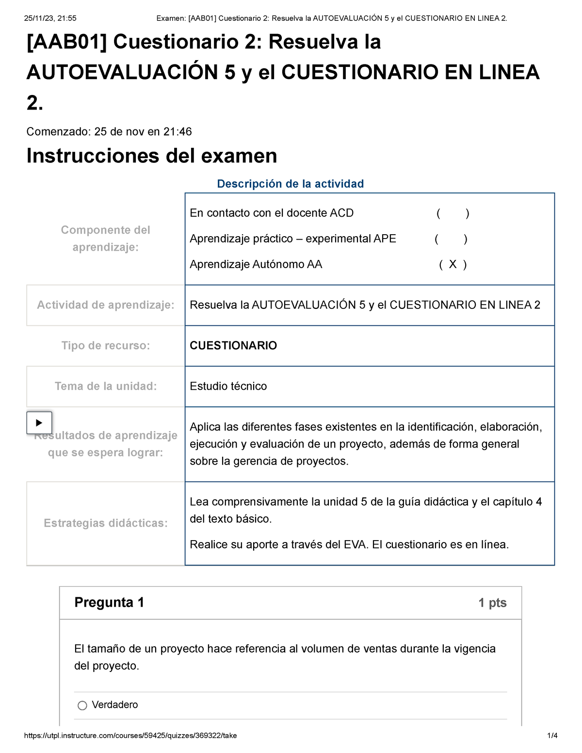 Examen [AAB01] Cuestionario 2 Resuelva La Autoevaluación 5 Y El ...