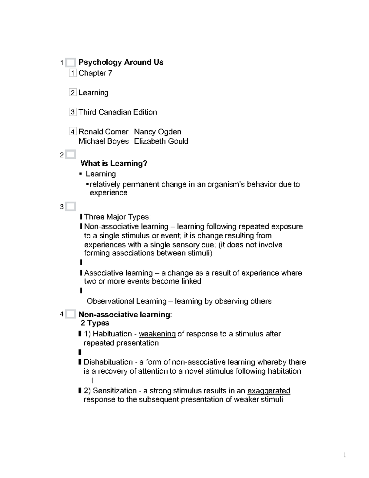 Ch 7 learning - Compatibility Mode - Psychology Around Us Chapter 7 ...