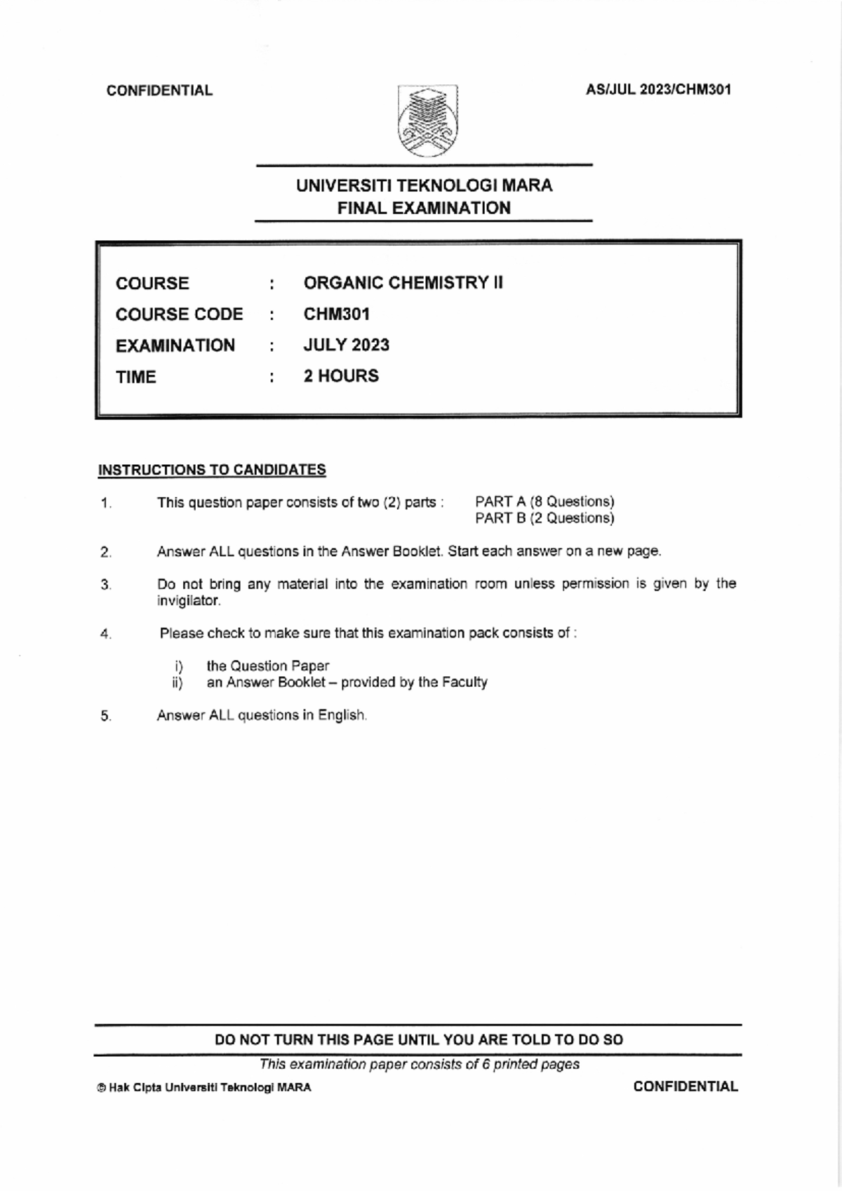 CHM301 - general chemistry - Studocu