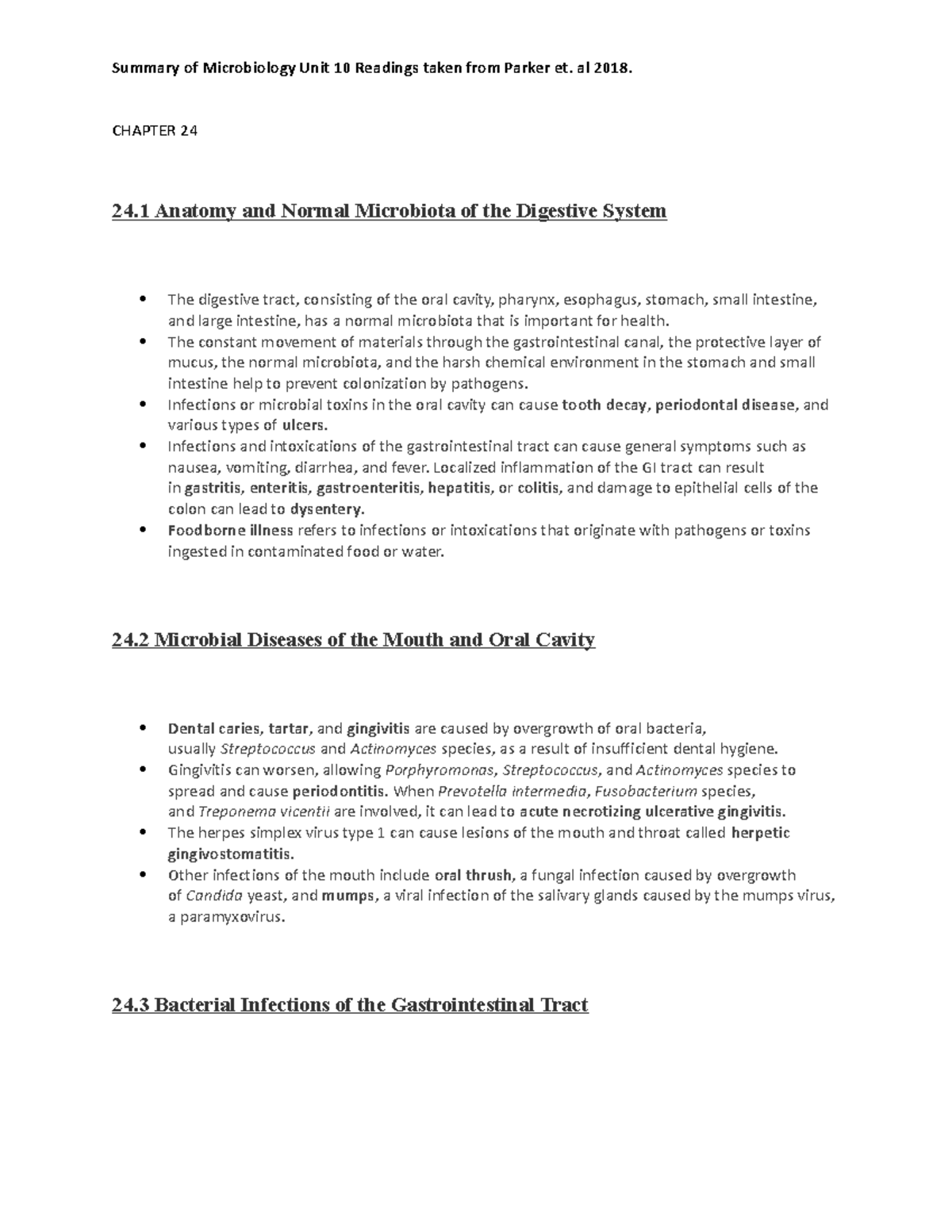 Microbiology+Unit+10+Textbook+Readings+Summary - CHAPTER 24 24 Anatomy ...