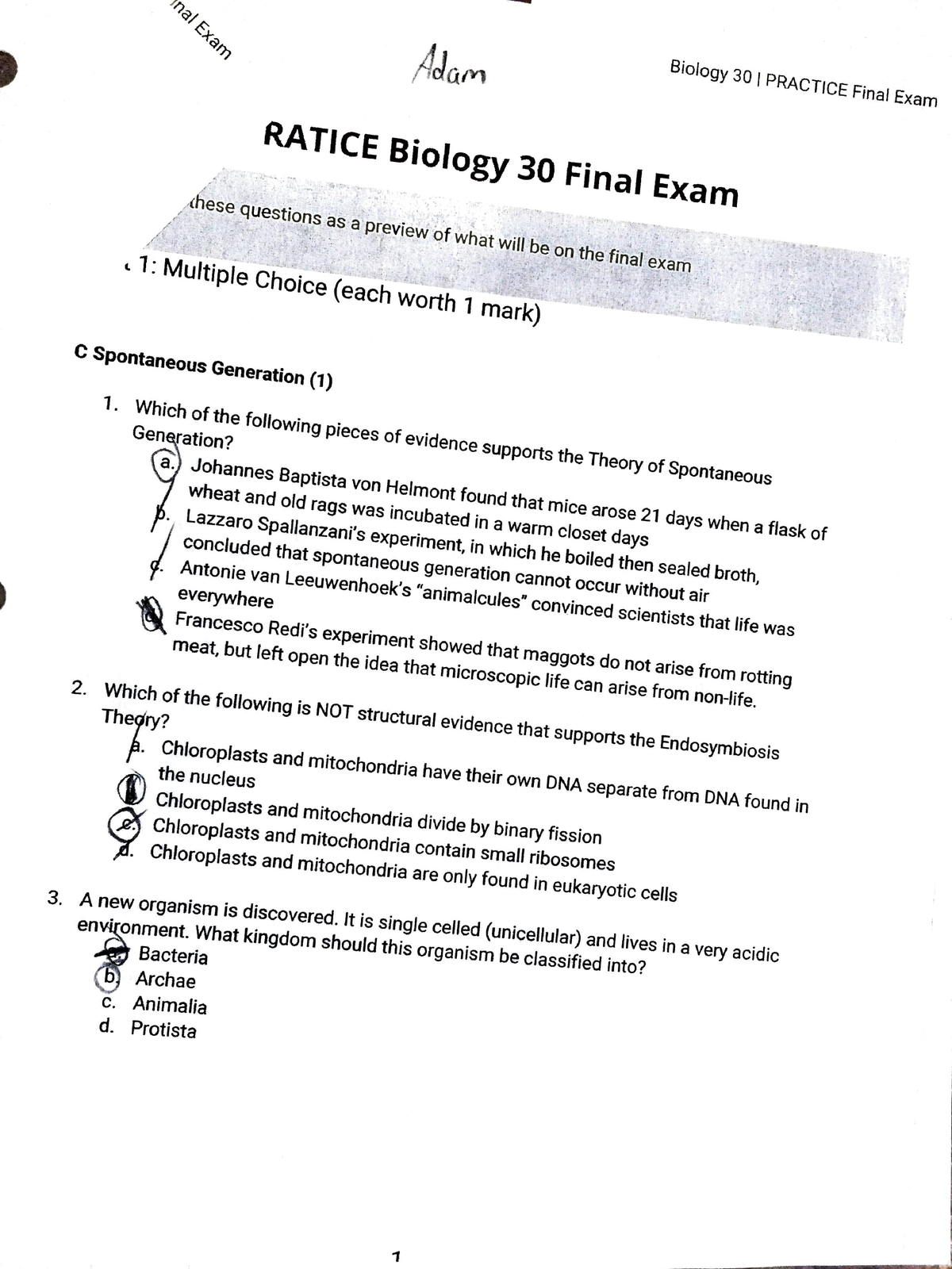 house assignment biology 30