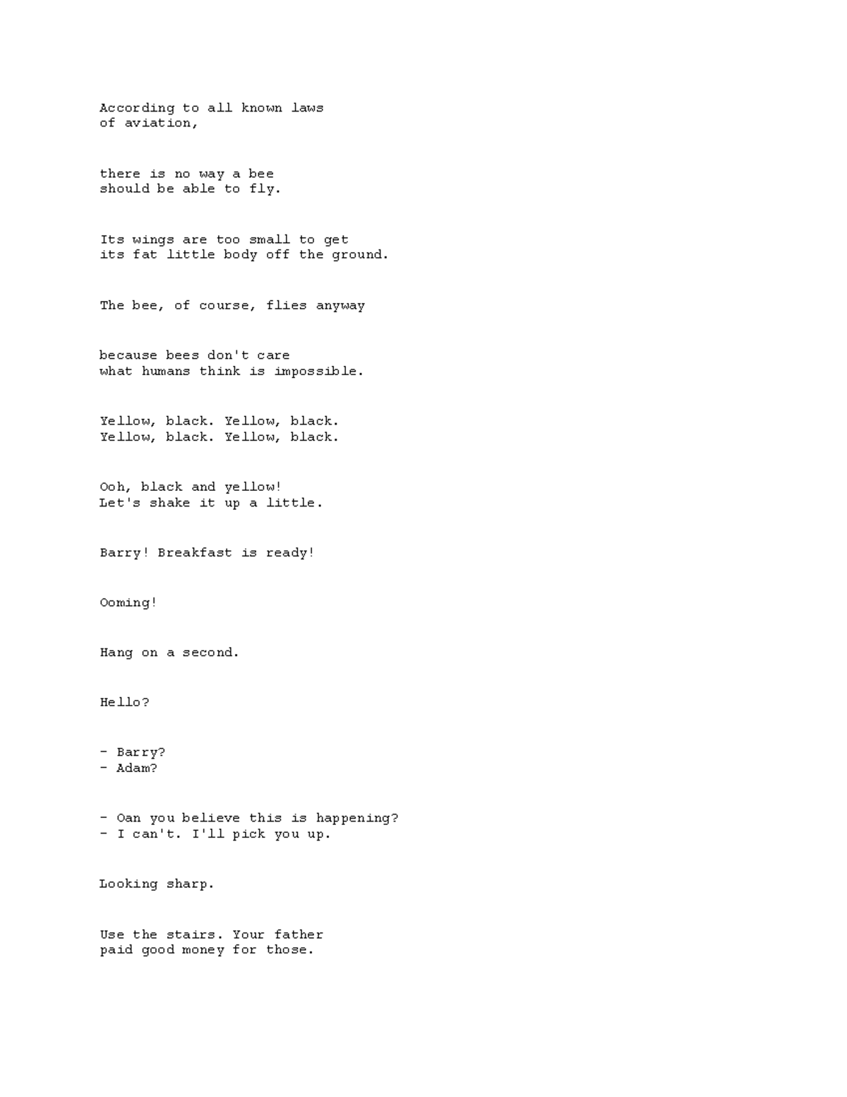 COMM 101 Lecture 1 Notes - According to all known lawsof aviation ...