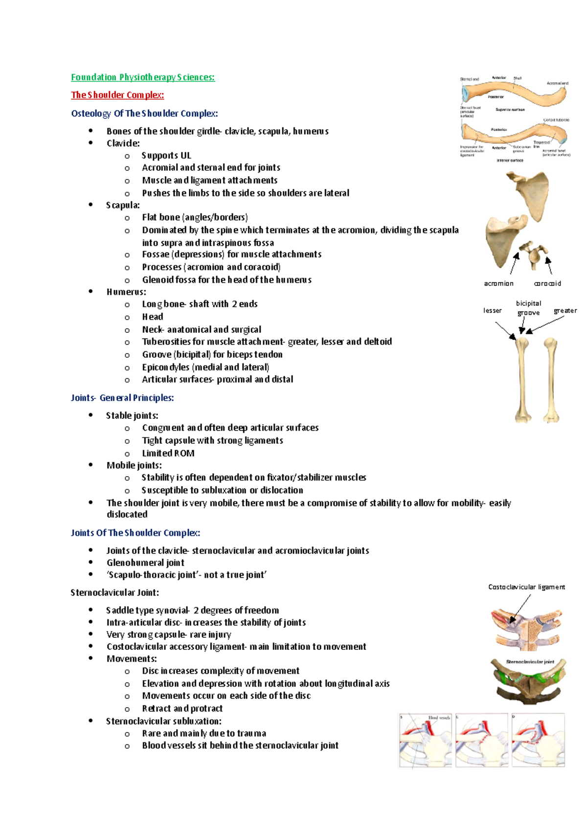 Foundation Physiotherapy Sciences Notes - Foundation Physiotherapy ...