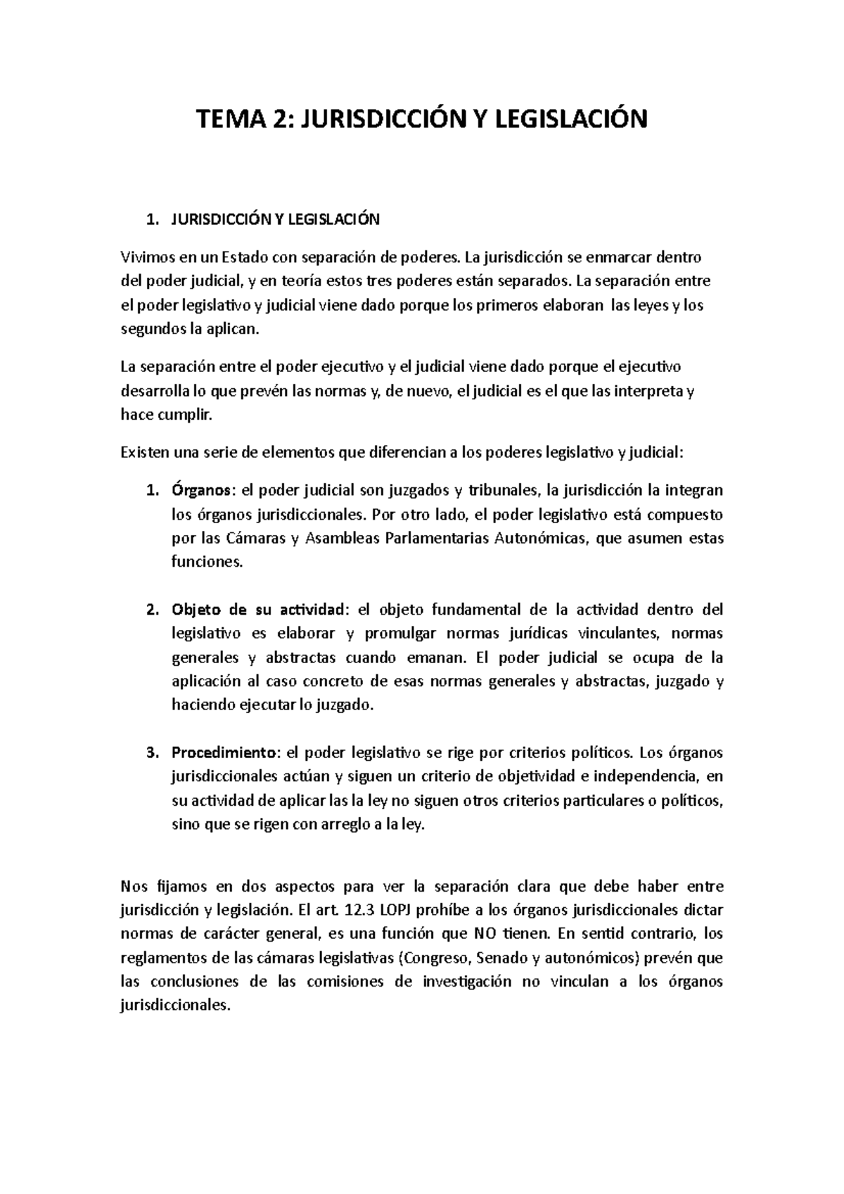 TEMA 2 - Apuntes 1 - USAL Profesor Fernando - TEMA 2: JURISDICCIÓN Y ...