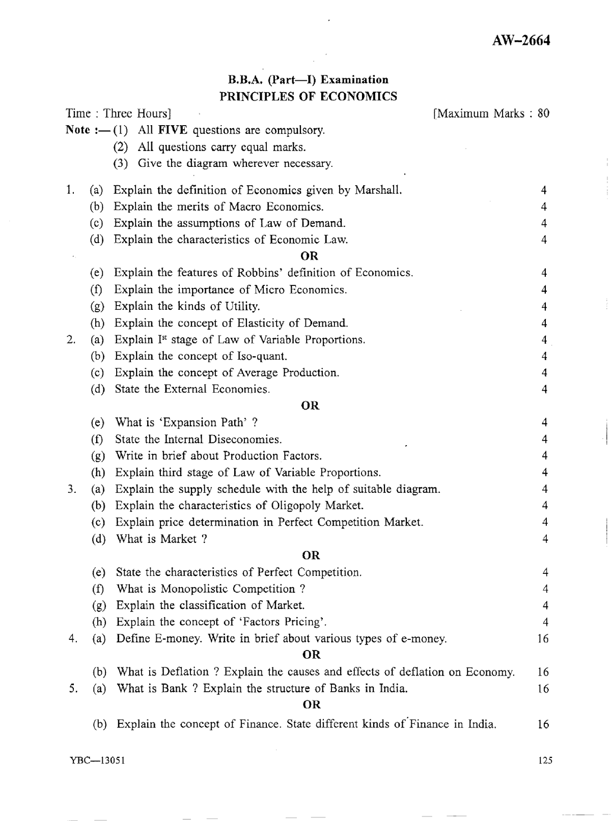 Bba Part 1 Principles Of Economics S 2019 - AW- B.B. (Part-I ...