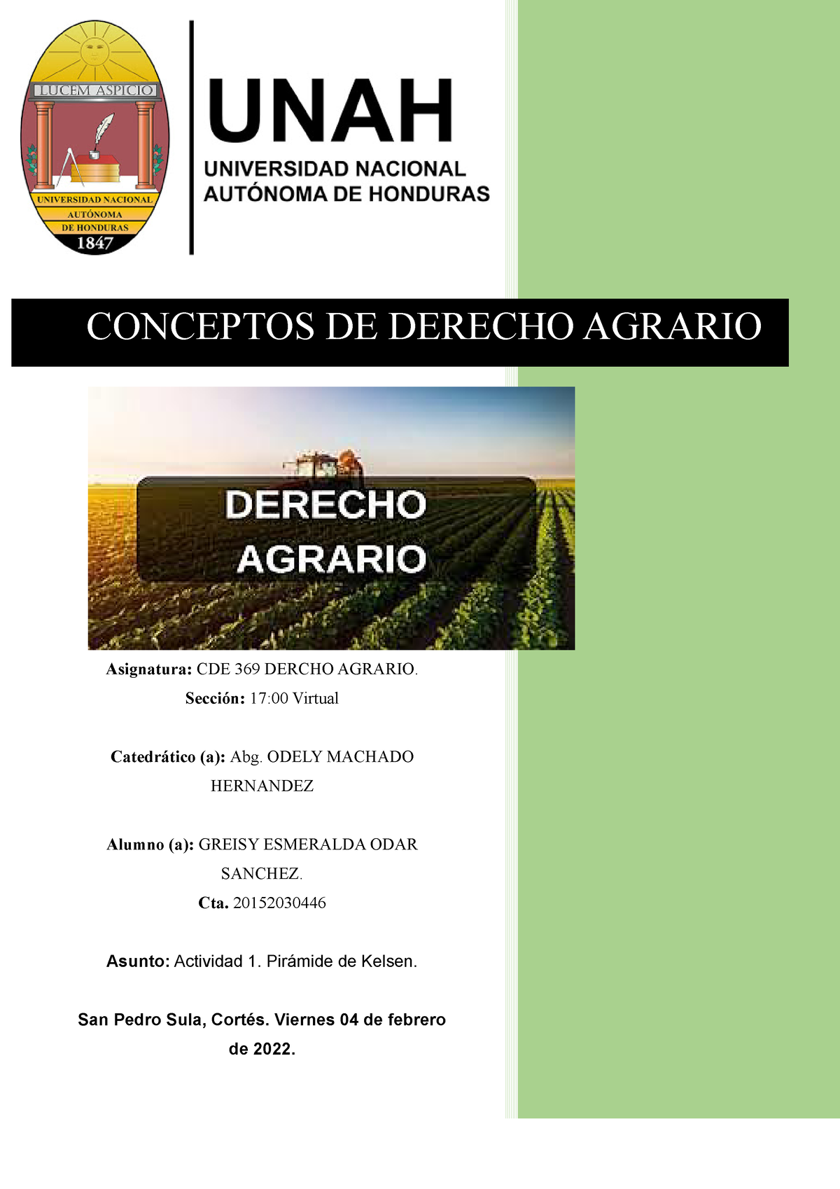 Definición Del Concepto De Derecho Agrario Desde Un Plano Historico Universidad Nacional 1691