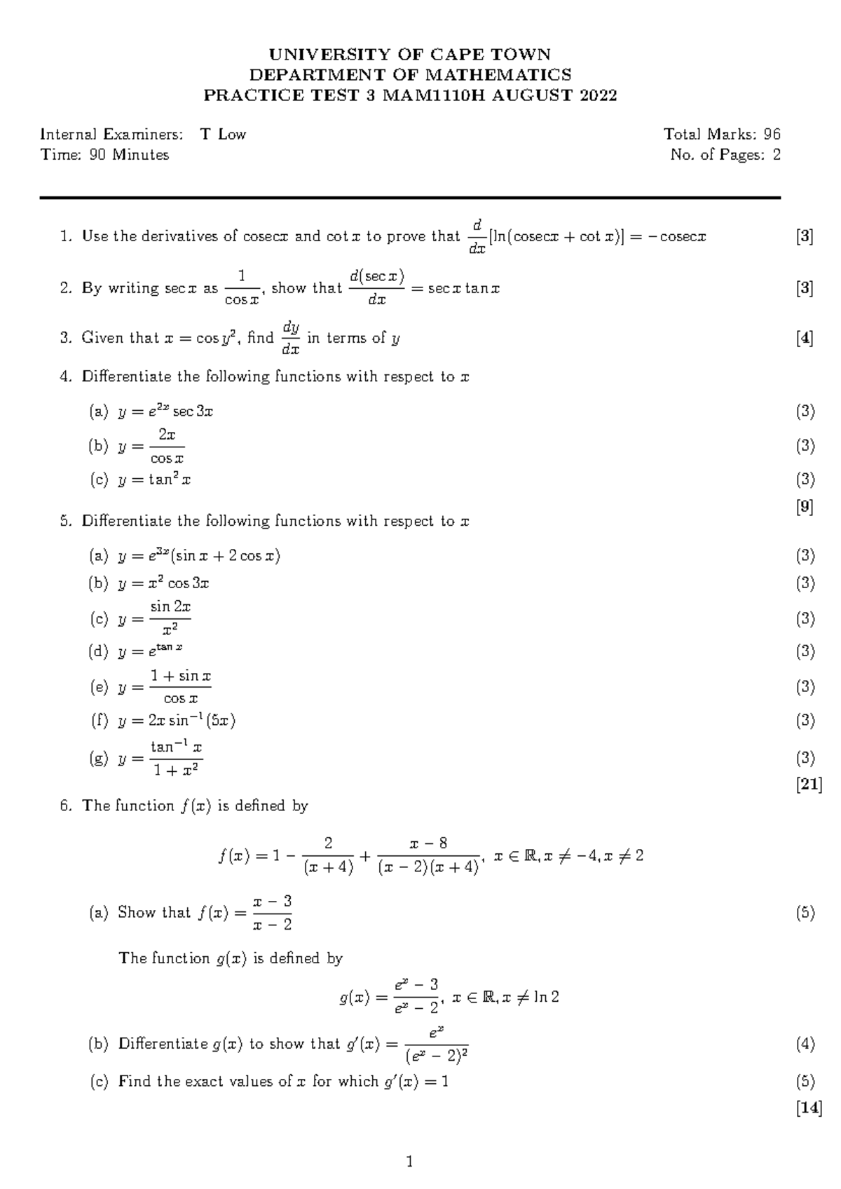 MAM1110H+-+Practice+Test+3+2022 - UNIVERSITY OF CAPE TOWN DEPARTMENT OF ...