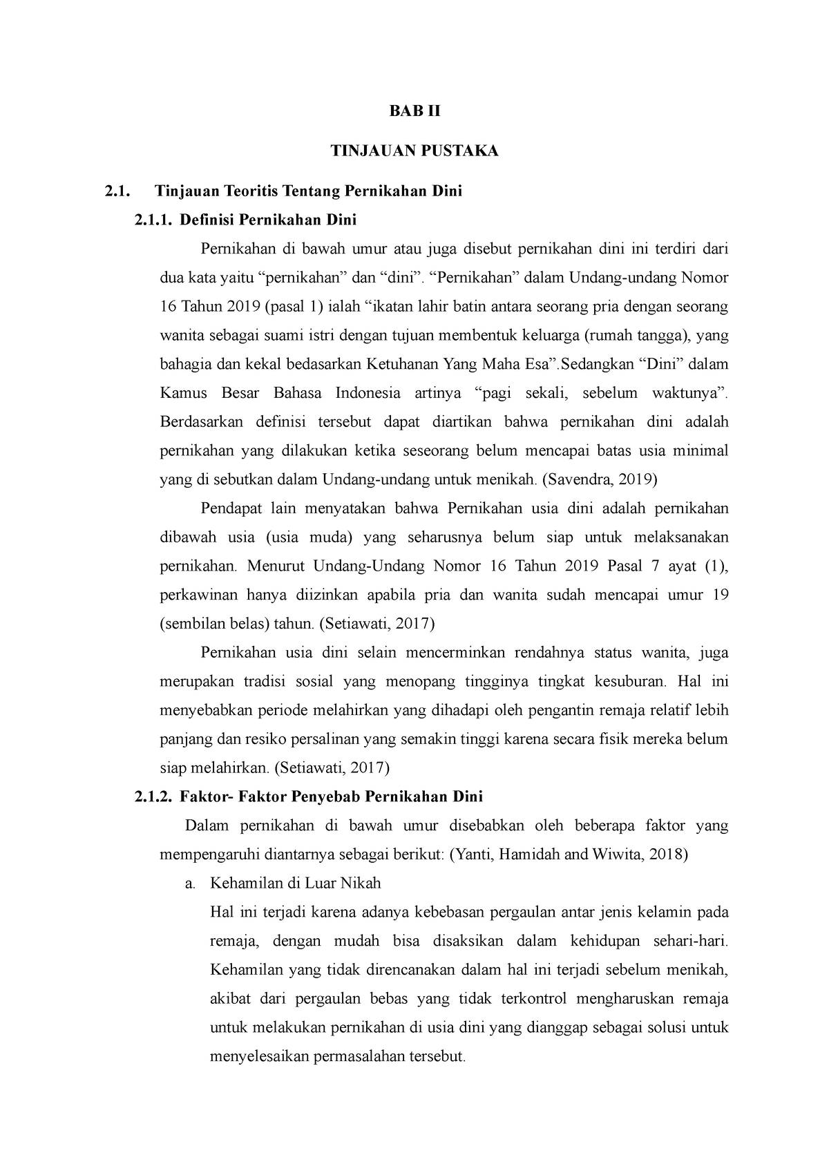 BAB II Pernikahan Dini - BAB II TINJAUAN PUSTAKA Tinjauan Teoritis ...