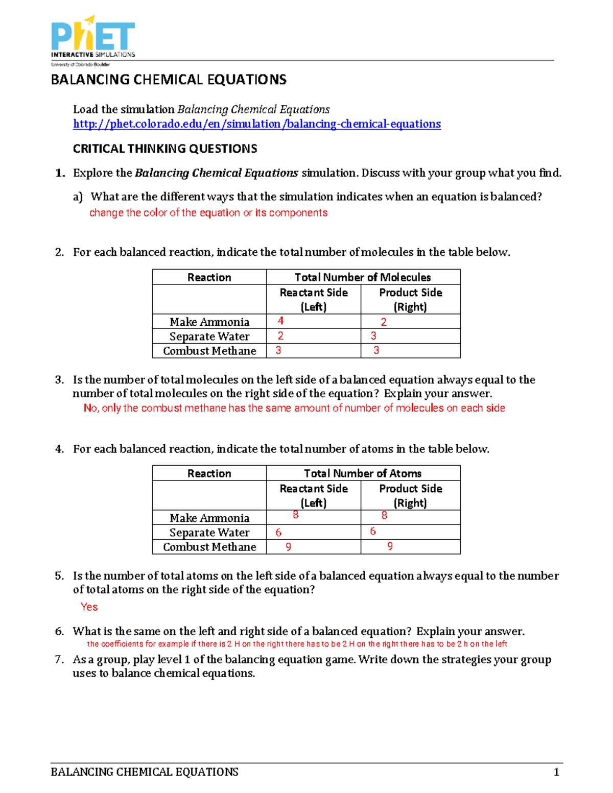 Kami Export - Davin 5009992 - Phet Balancing Chemical Equations ...