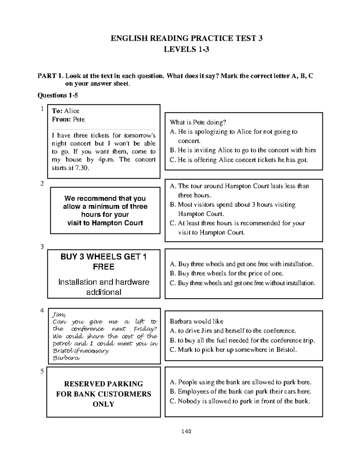 test 2 training reading and use of english part 3