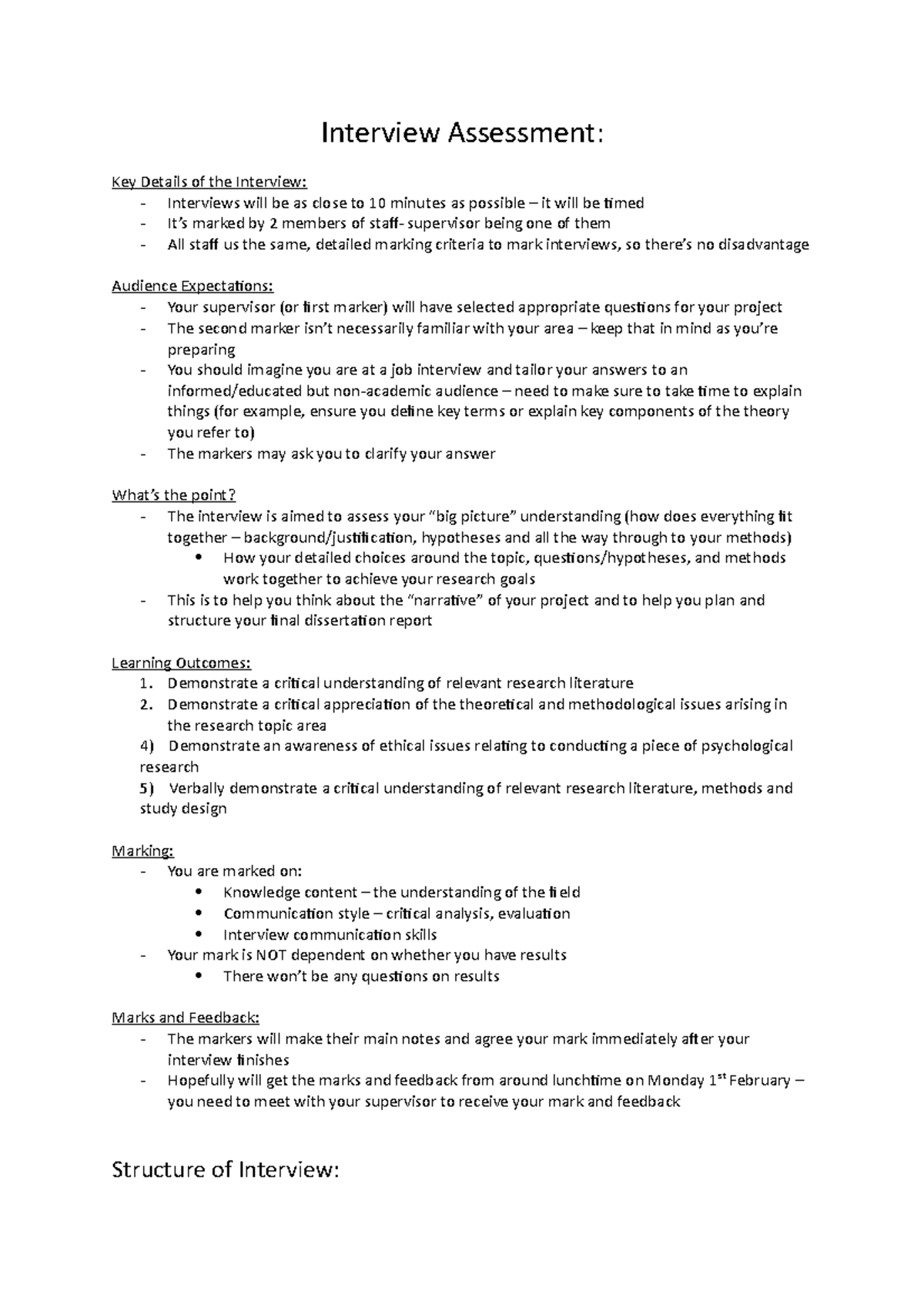 Interview Assessment Help - Interview Assessment: Key Details of the ...