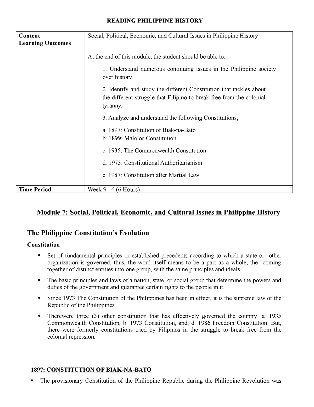 Final Term Module 2 RPH 103 - READING PHILIPPINE HISTORY Content Social ...