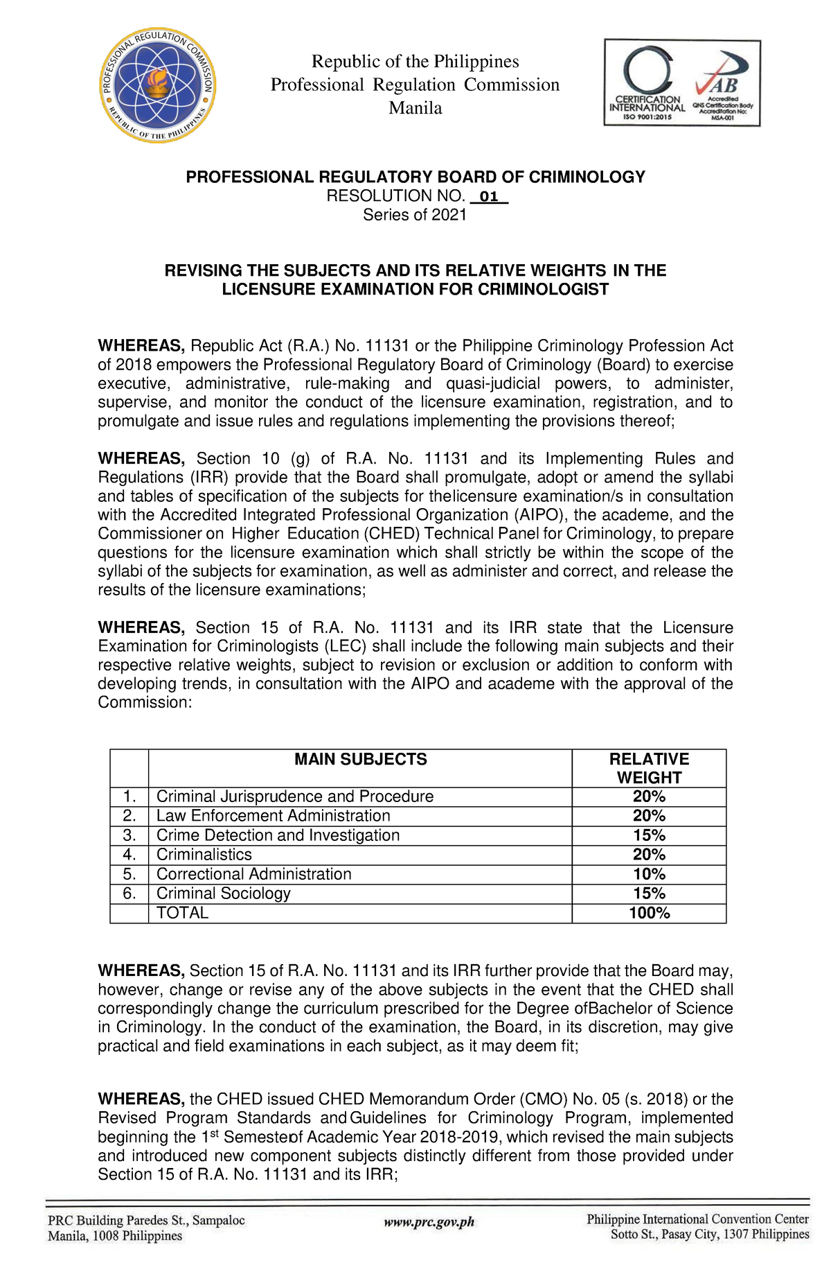 2021-01 Published - Ahhh - Republic Of The Philippines Professional ...