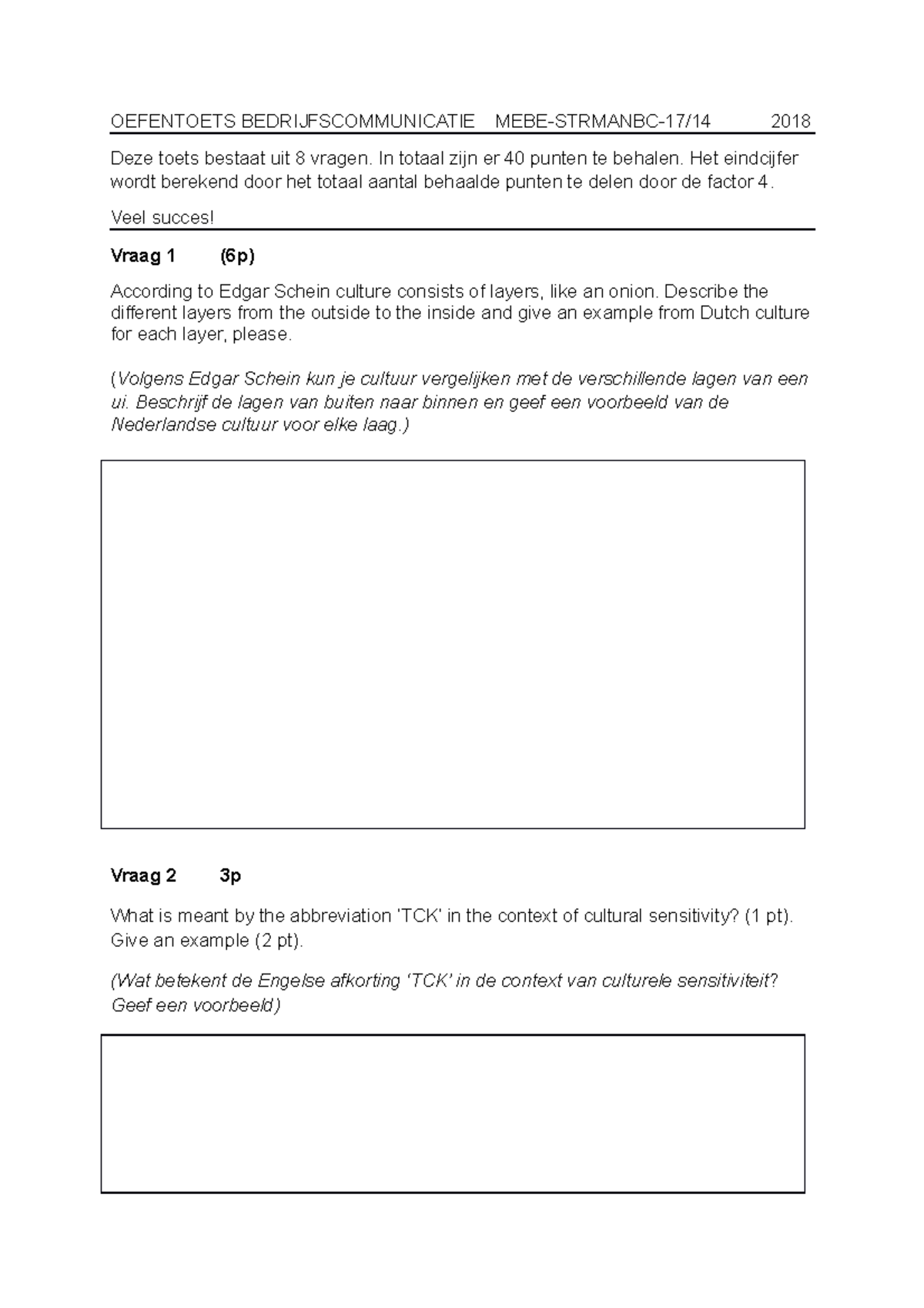 Proef/oefen Tentamen Januari 2019, Vragen - OEFENTOETS ...