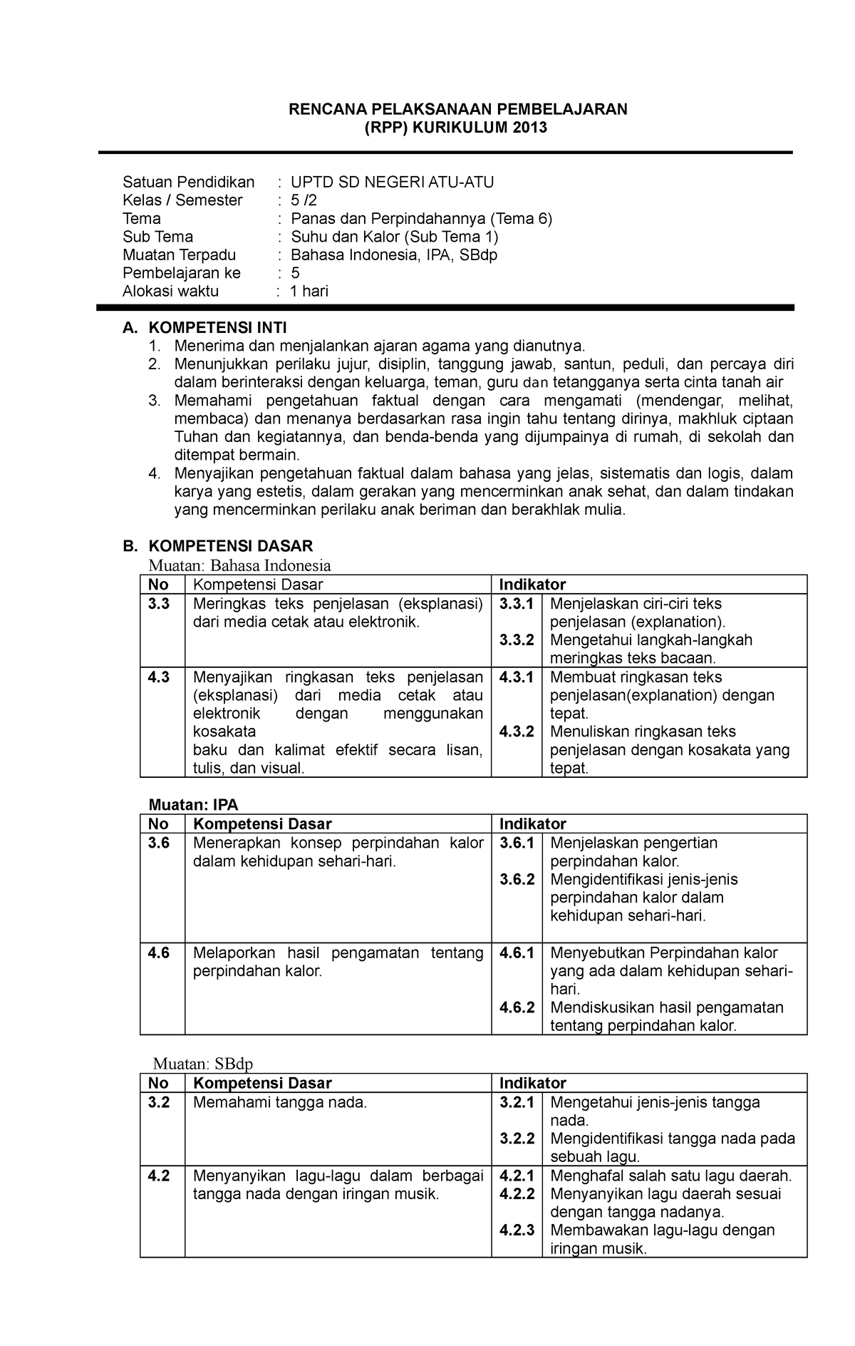 5.6 - Rpp - RENCANA PELAKSANAAN PEMBELAJARAN (RPP) KURIKULUM 2013 ...