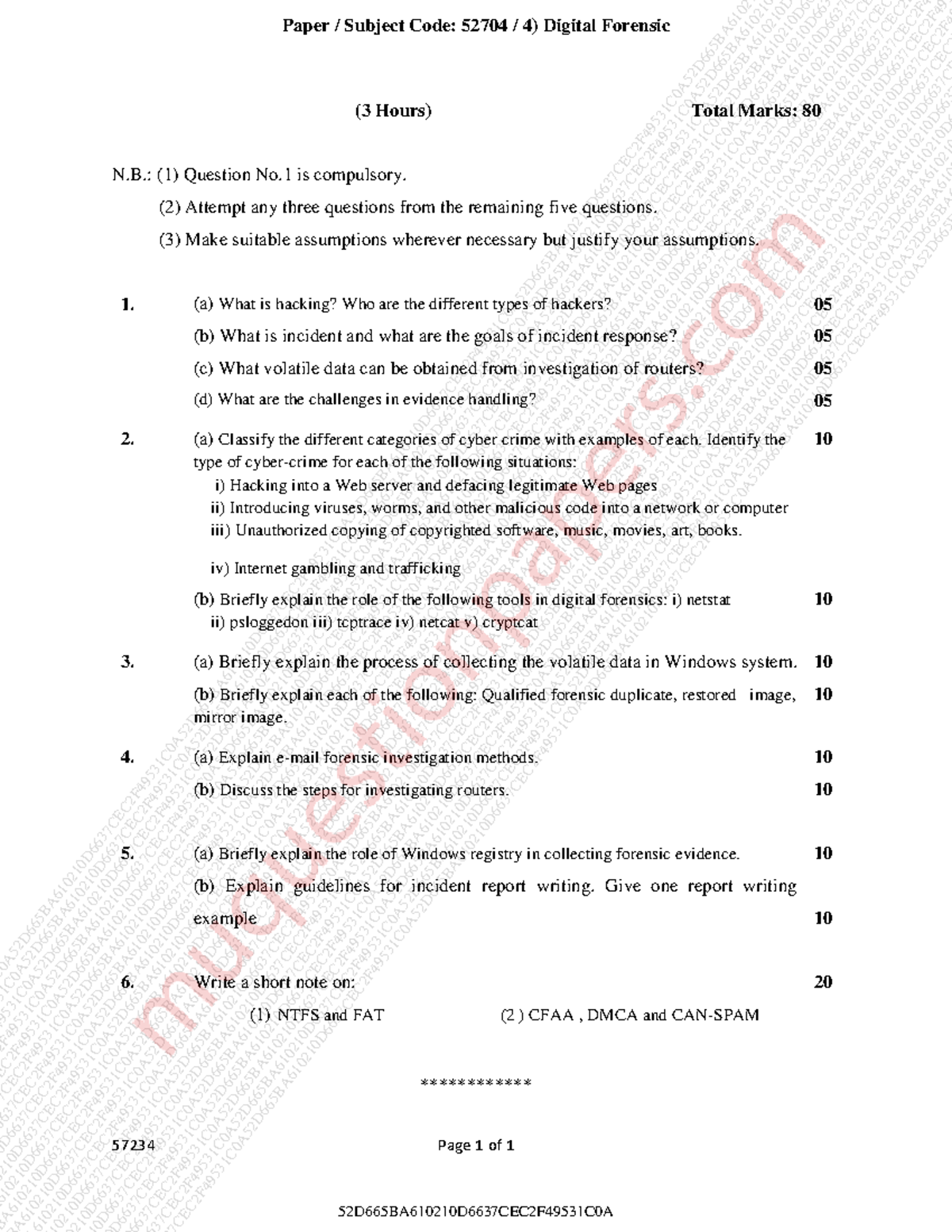 SEM8 DF MAY19 Digital Forensics B.E Comps Sem 8 Question