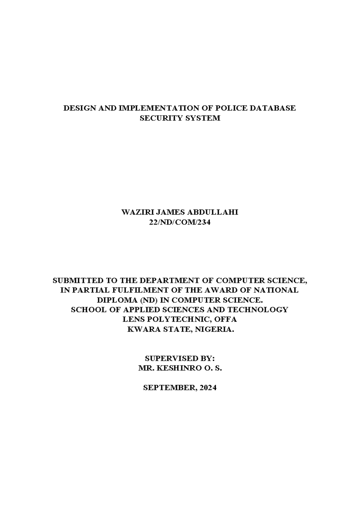 The templat - Graeta - DESIGN AND IMPLEMENTATION OF POLICE DATABASE ...