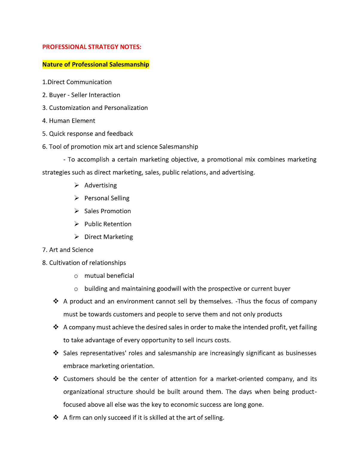 professional salesmanship essay