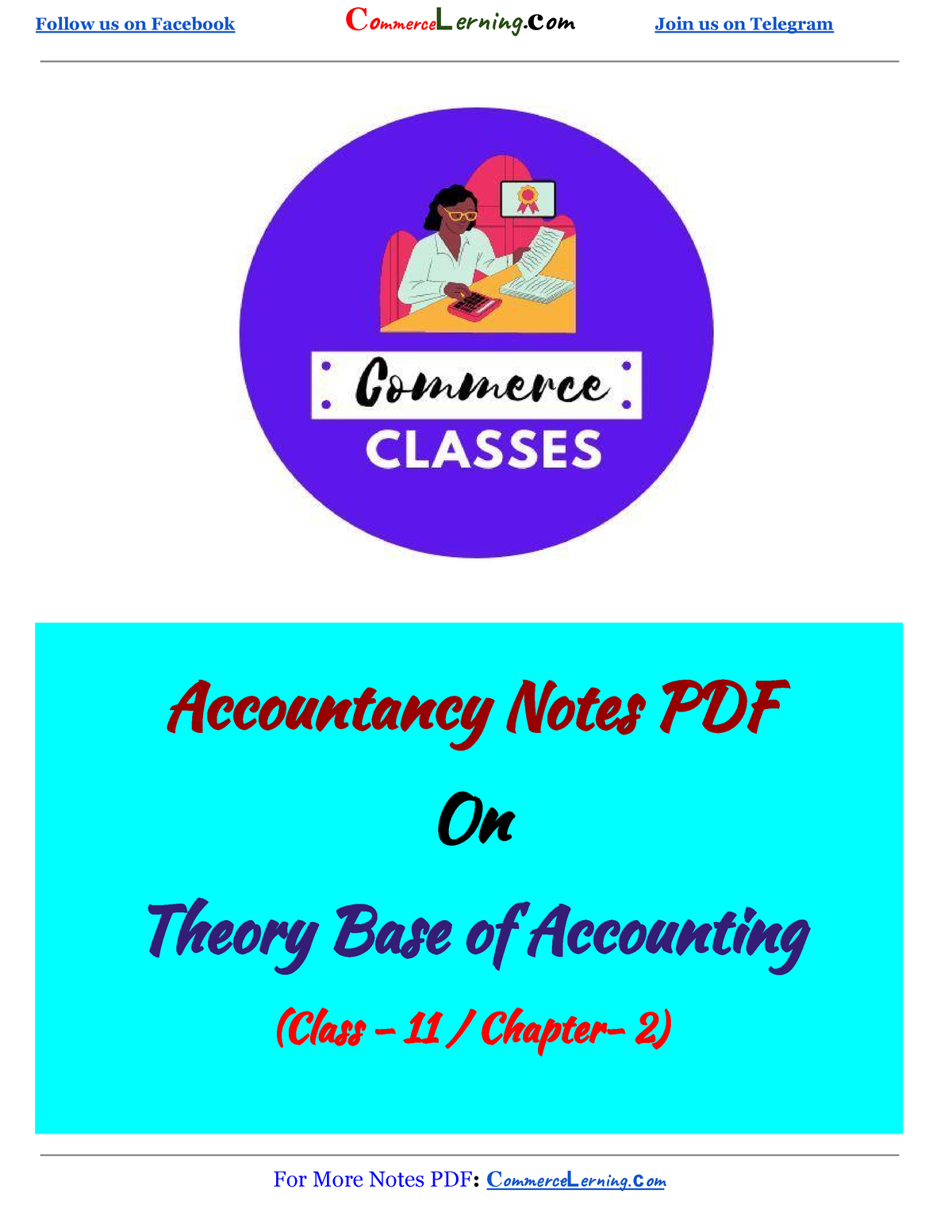 Accountancy Notes PDF Class 11 Chapter 2 - Accountancy Notes PDF On