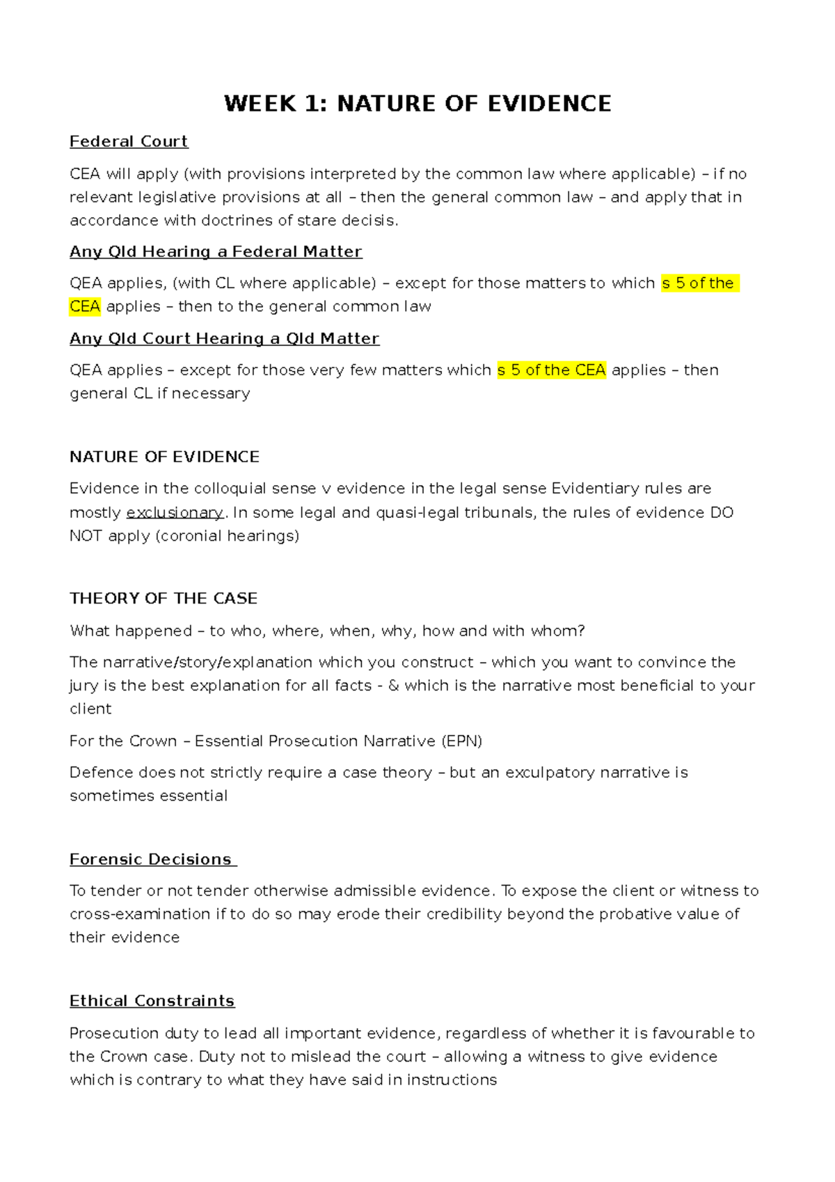 LLB303 Evidence Comprehensive Lecture Notes Weeks 1-12 - LLB303 - QUT ...