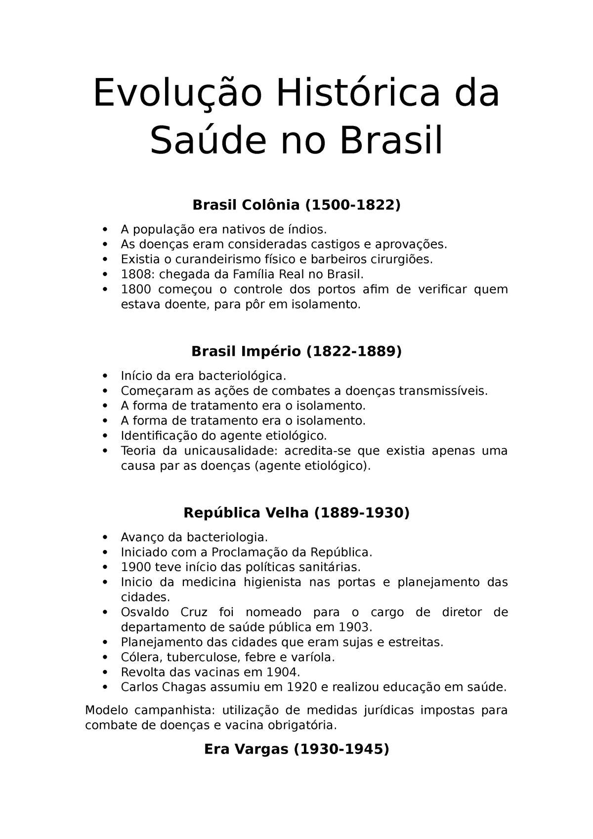 Evolução Histórica Da Saúde No Brasil Evolução Histórica Da Saúde No Brasil Brasil Colônia 5532