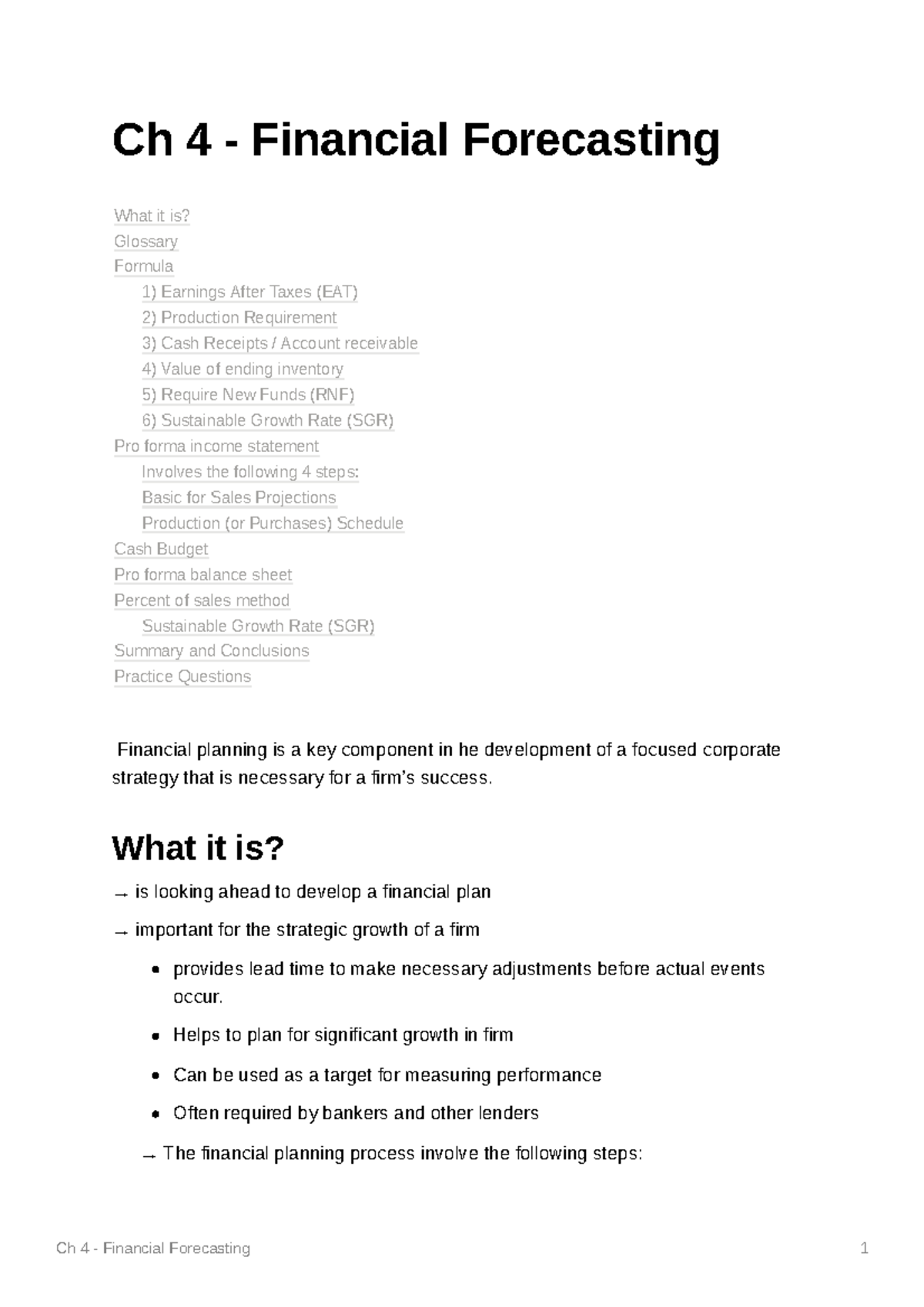 Ch 4 - Financial Forecasting - Ch 4 - Financial Forecasting Financial ...