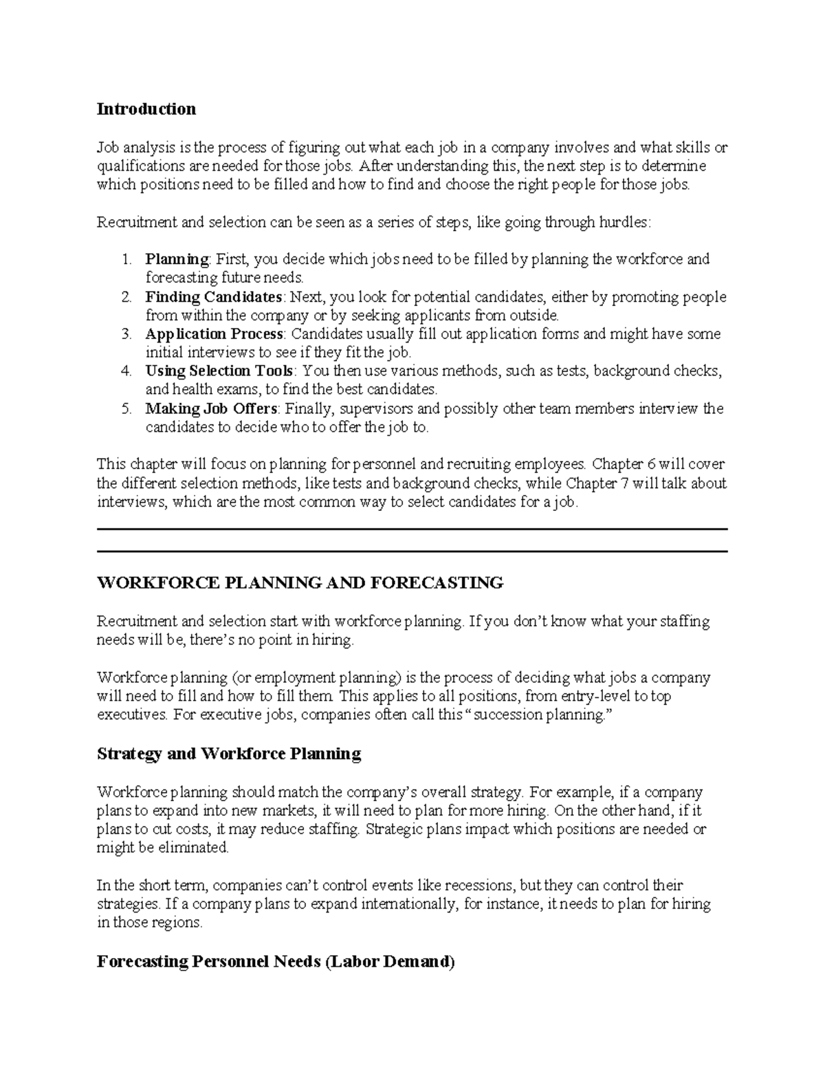 Chap 5 - detailed notes - Introduction Job analysis is the process of ...