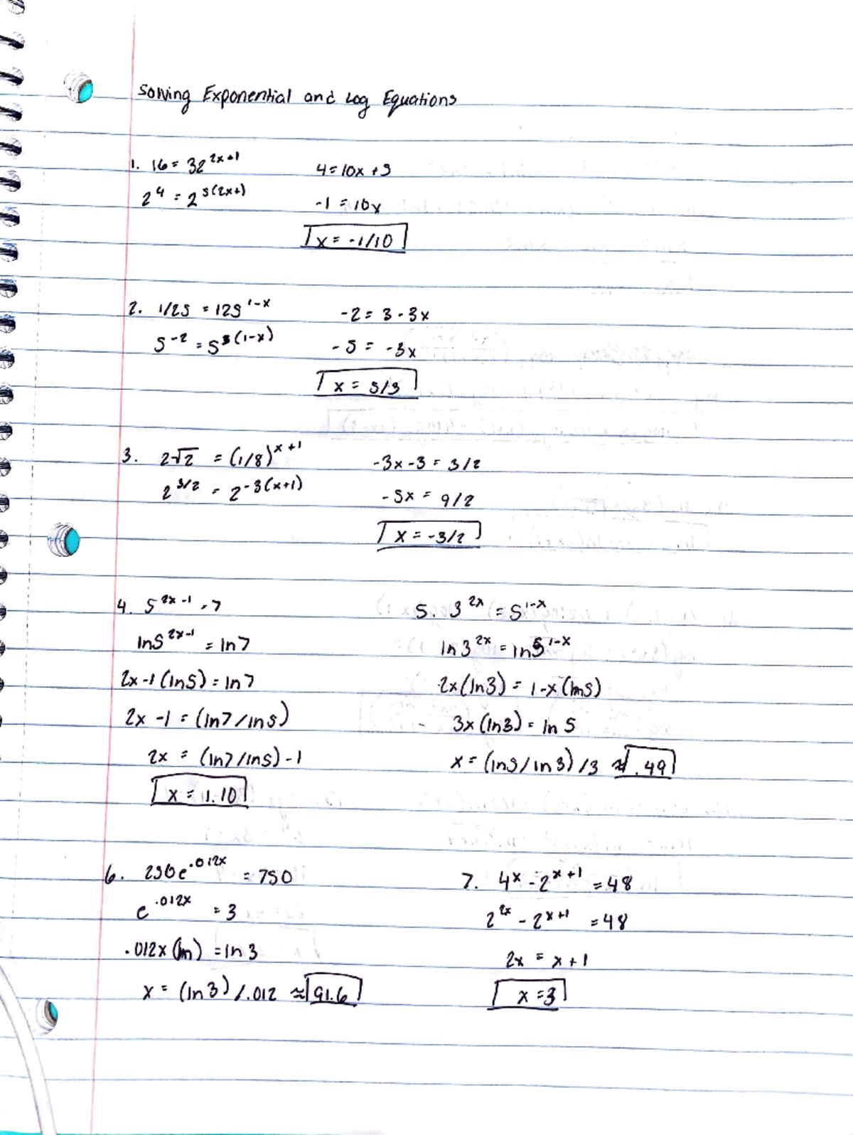 Solving exponential and log equations - .. ' '' ' '' I ' ' I '' I I ...