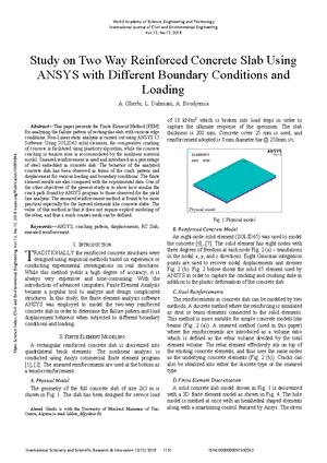 Study on Two Way Reinforced Concrete Slab Using Ansys with Different Boundary Conditions and Loading