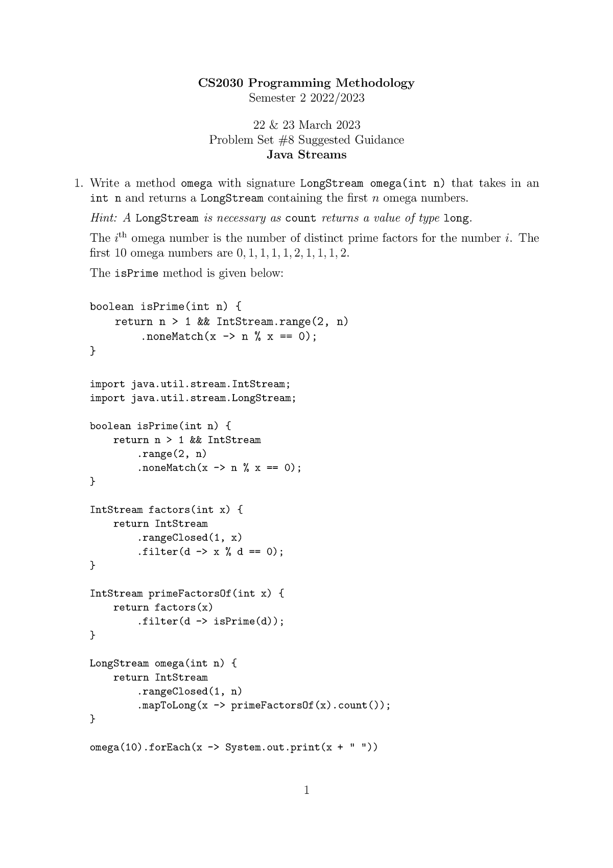 Recitation 08guide - Rec - CS2030 Programming Methodology Semester 2 ...