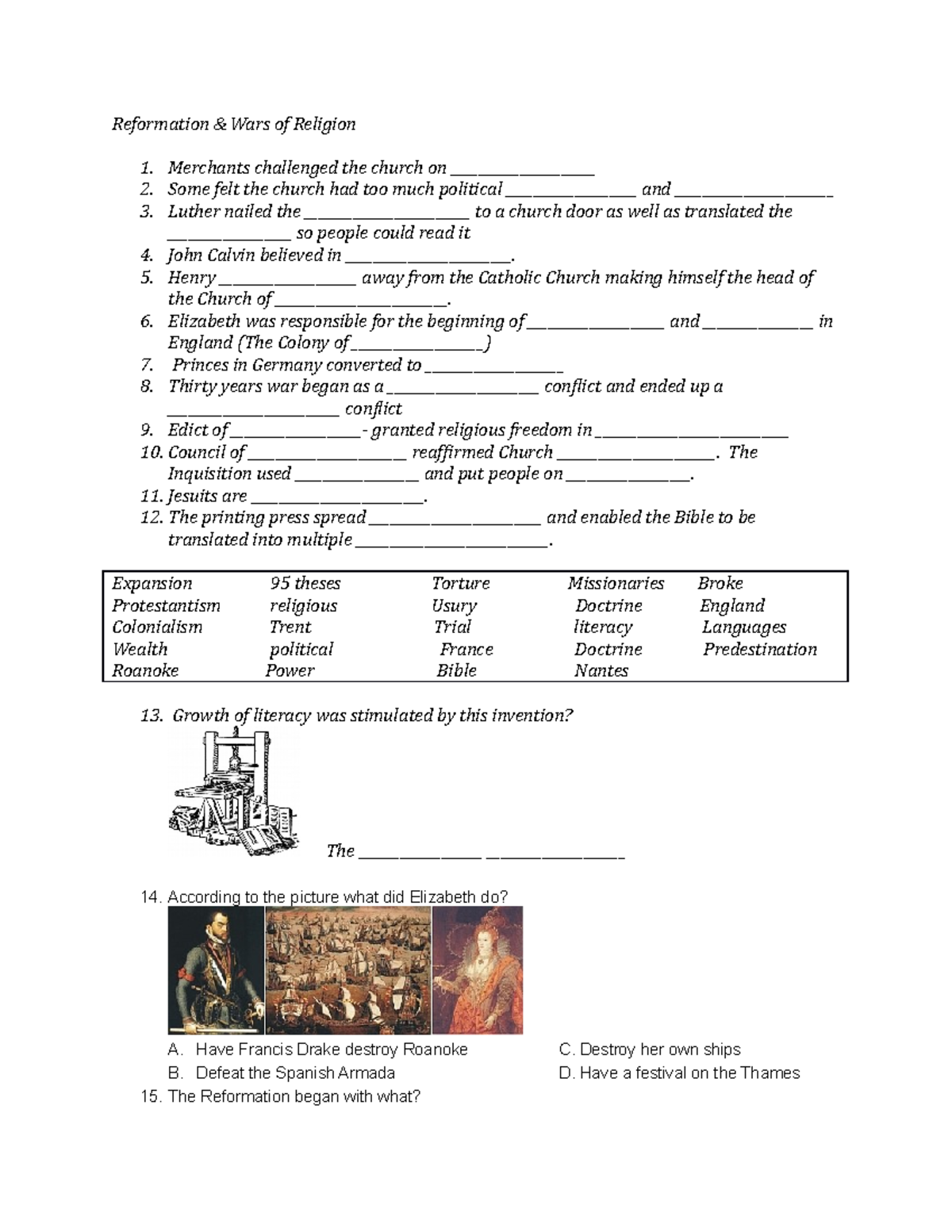 Reformation Study Guide - Reformation & Wars Of Religion Merchants ...