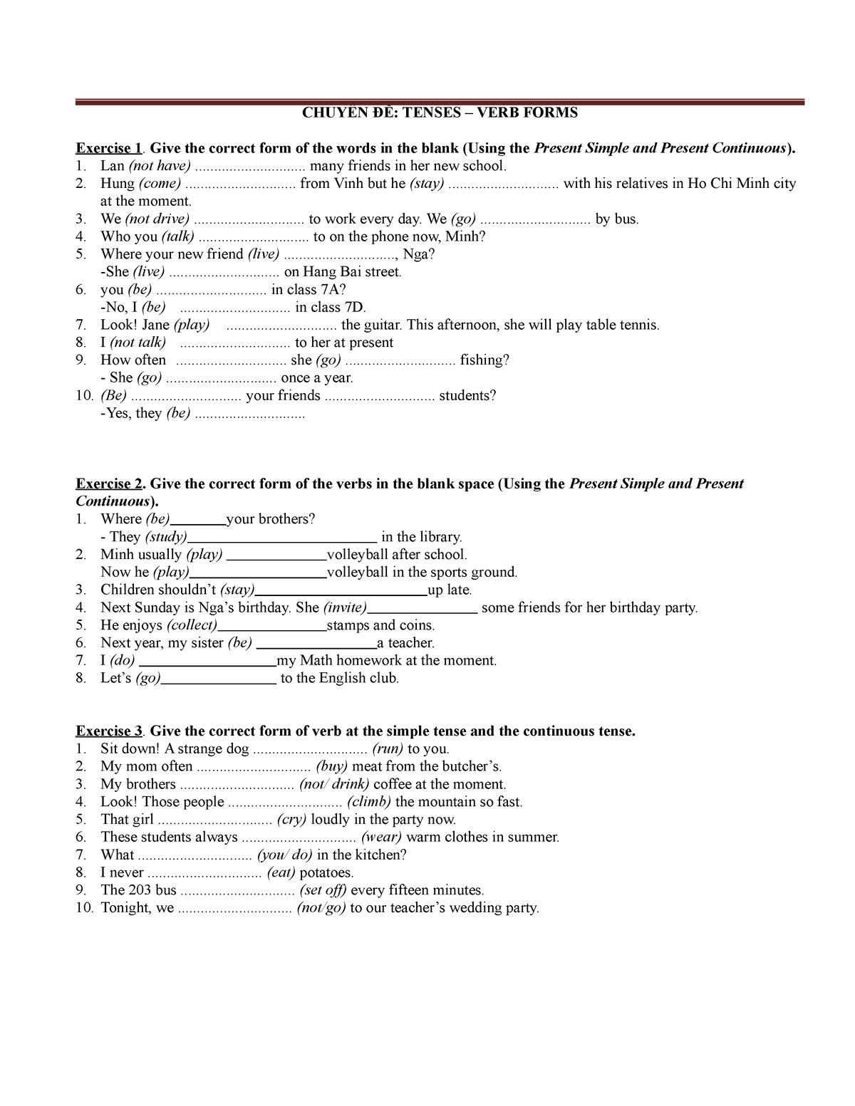 123doc-chuyen-de-bai-tap-tieng-anh-lop-6-chuyen-de-tense-verb-form