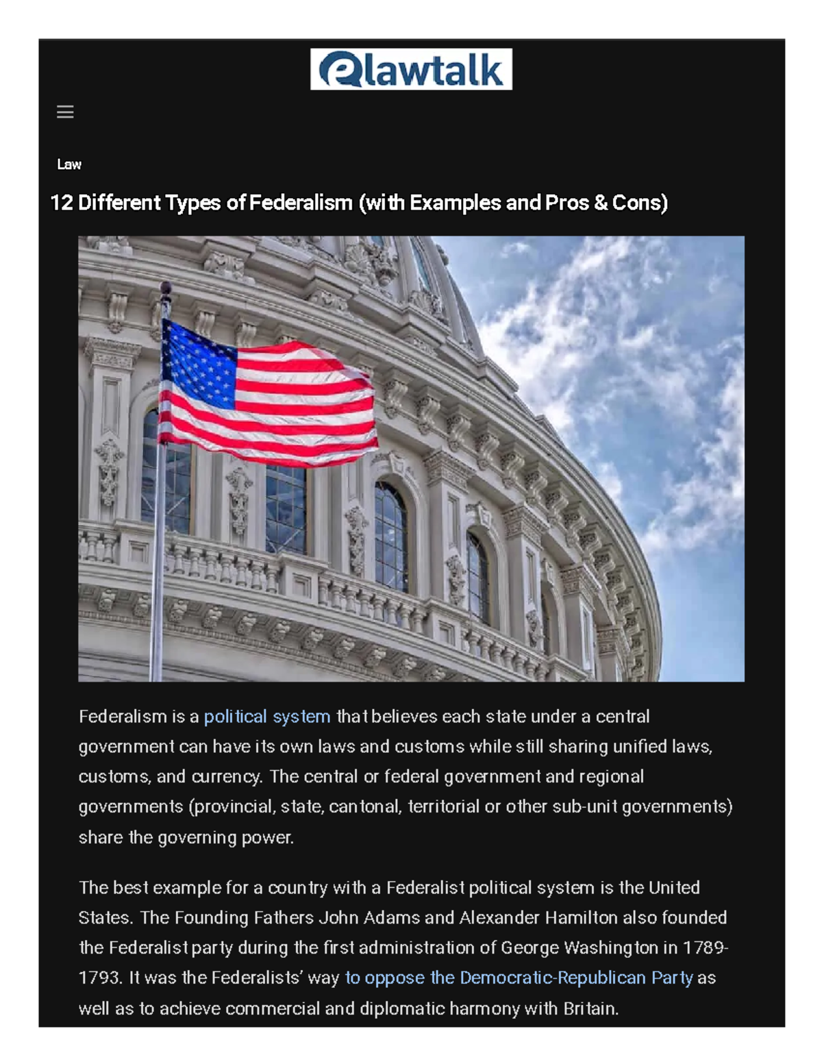 Types Of Federalism Pdf