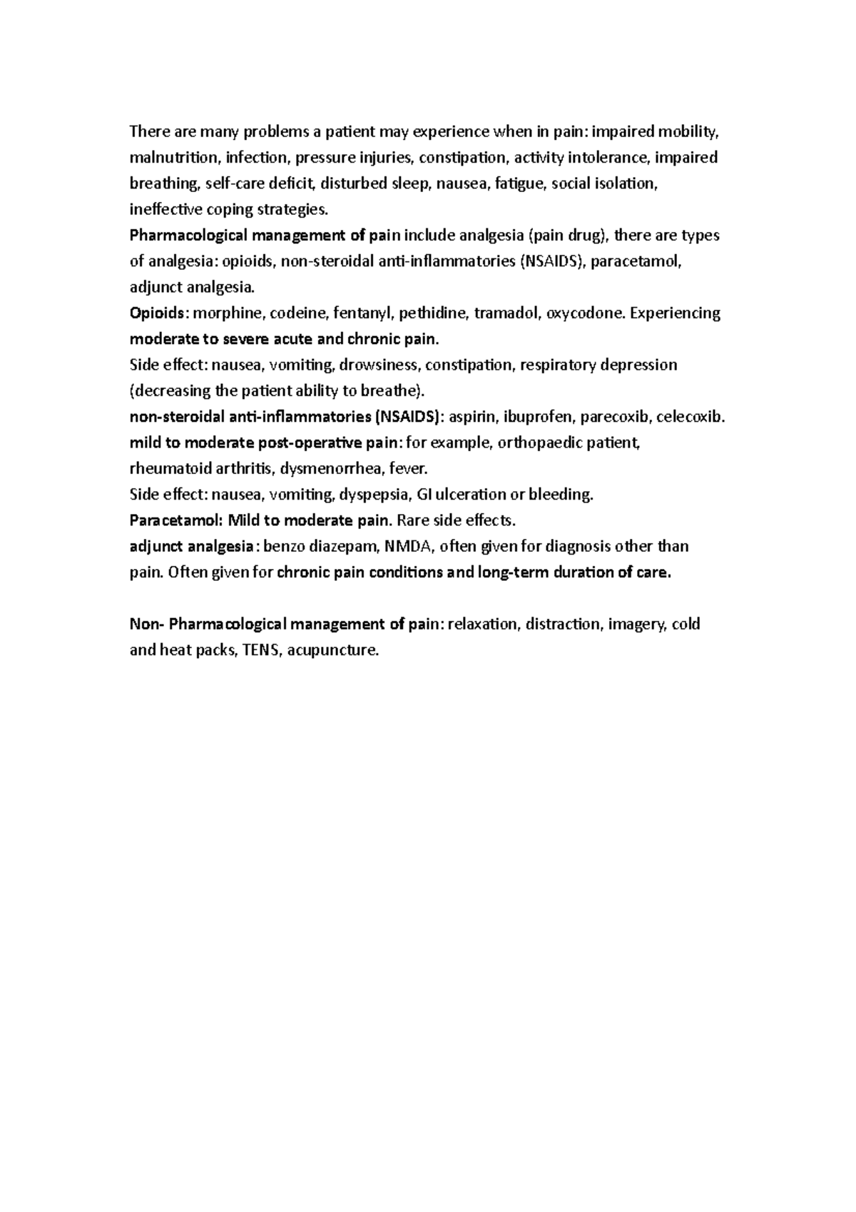 Pain management - different medications for pain relieve - There are ...
