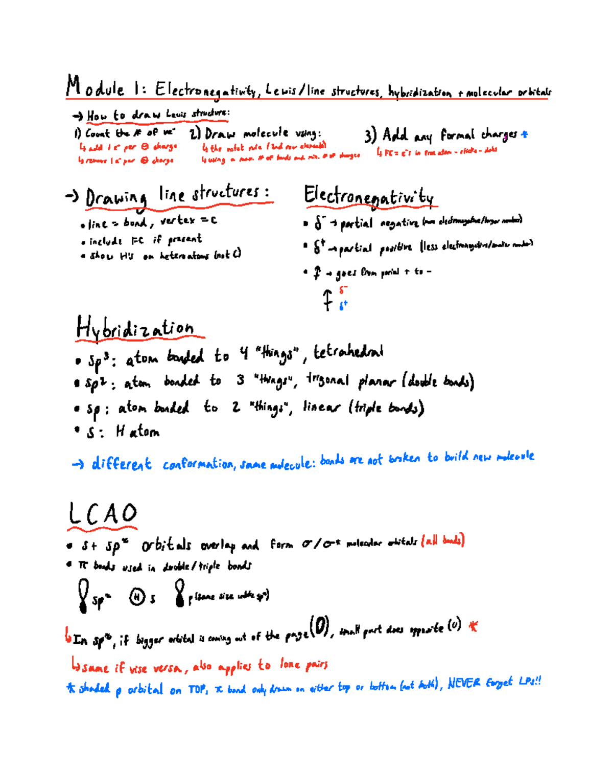 CHM1321 Midterm 1 study notes - Module 1 Electronegativity Lewis line ...