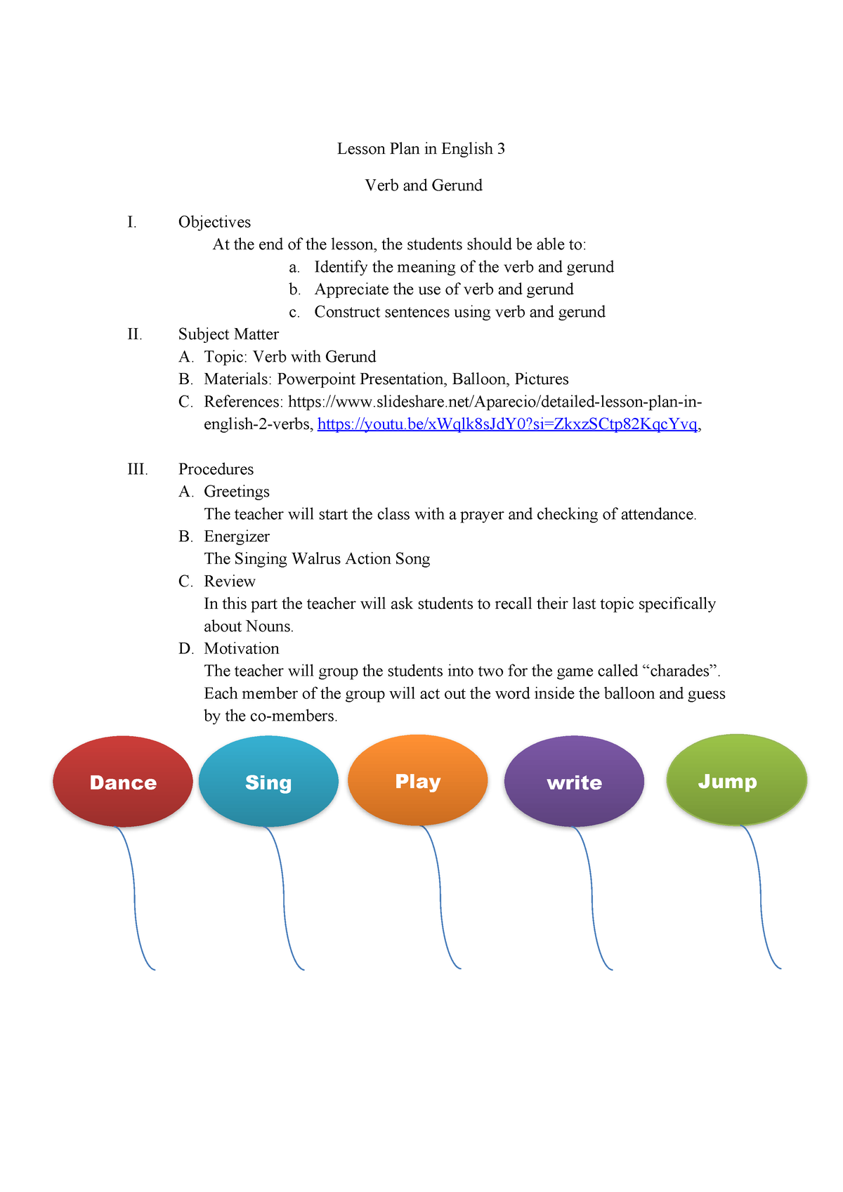 Lesson-Plan-in-English-3 - Lesson Plan In English 3 Verb And Gerund I ...