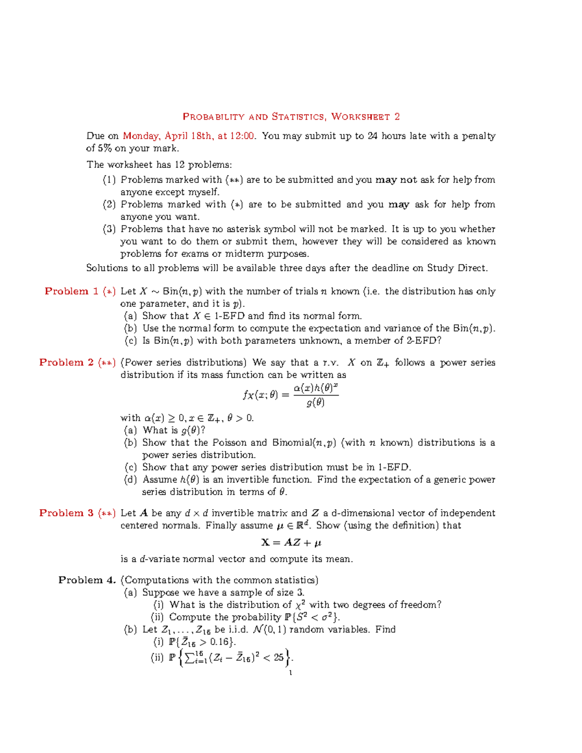Probability And Statistics Ws3 Studocu