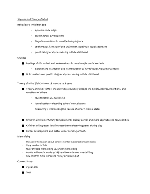 Chapter 8 notes Final - Summary Developmental Psychology - Psychology ...