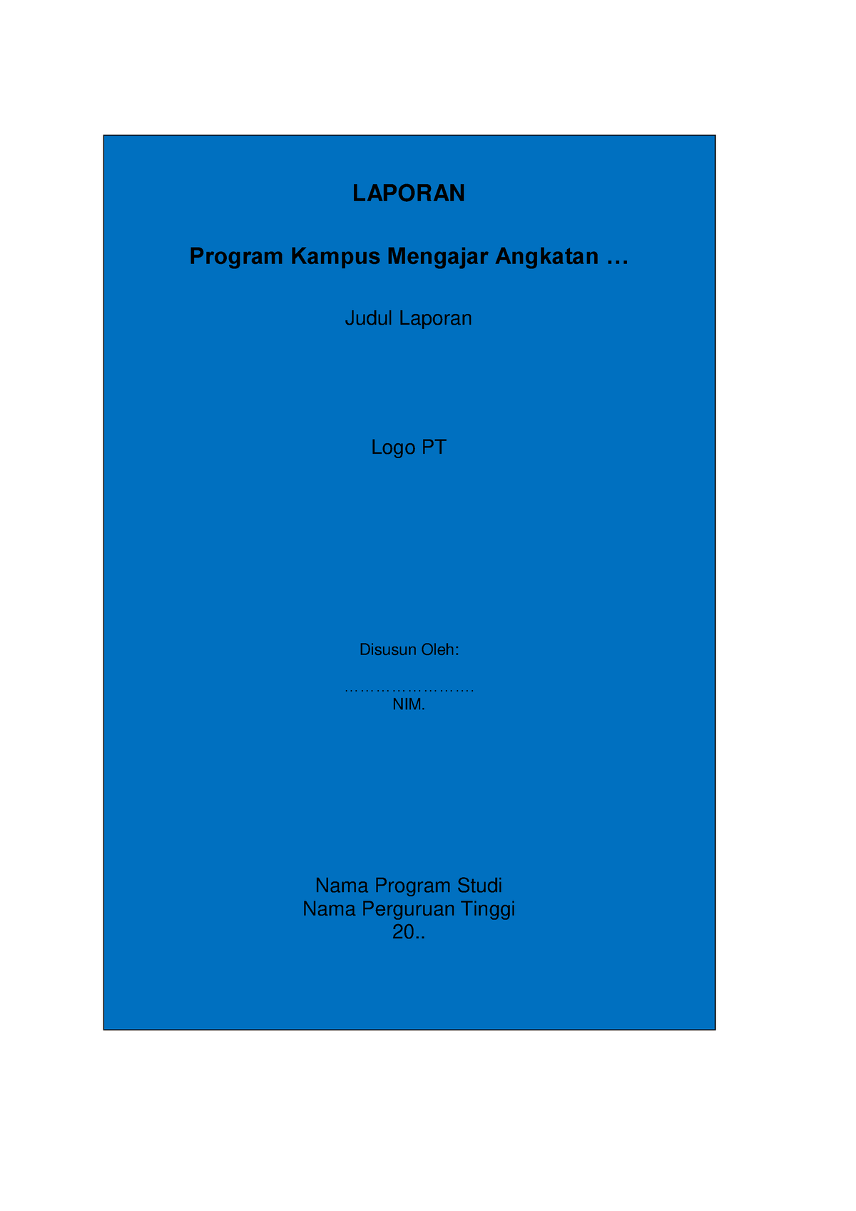 Format Laporan Akhir Mahasiswa Kampus Mengajar - LAPORAN Program Kampus ...