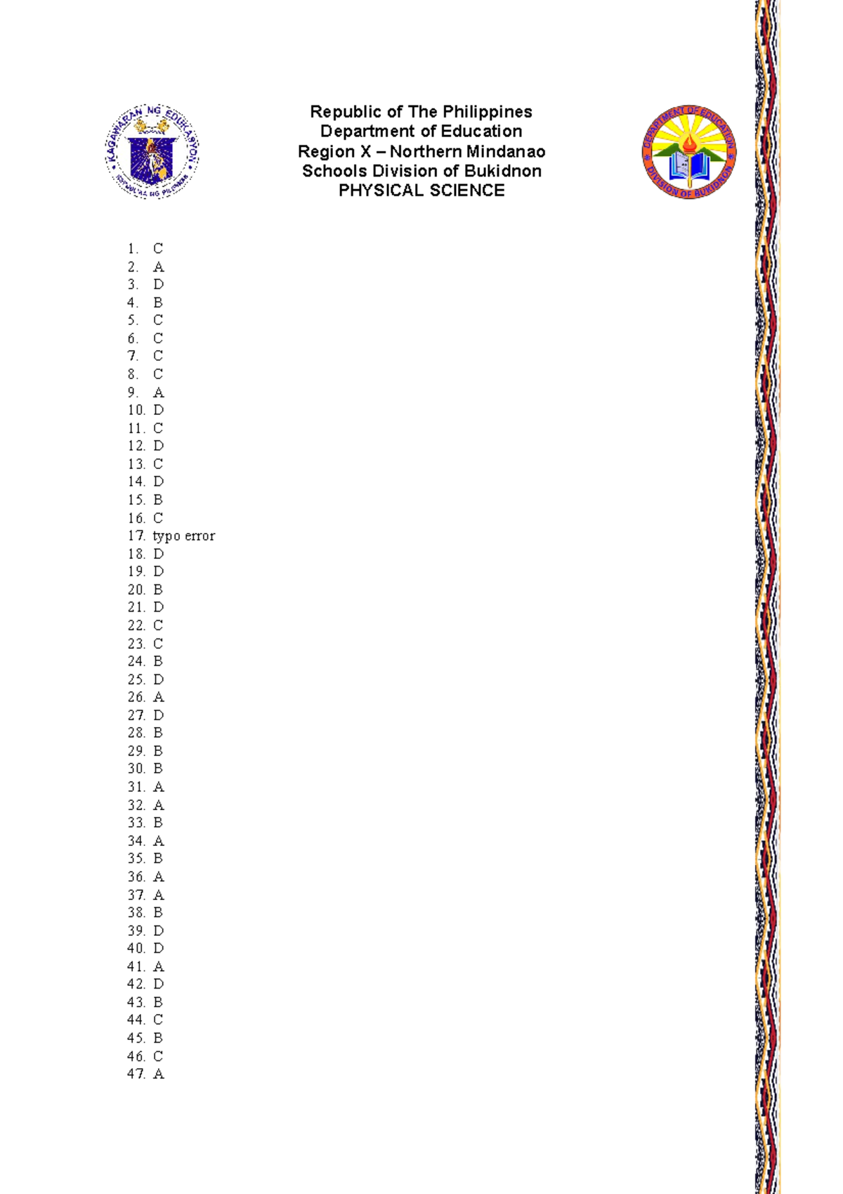 PHY.SCI REVIEWER - Republic of The Philippines Department of Education ...